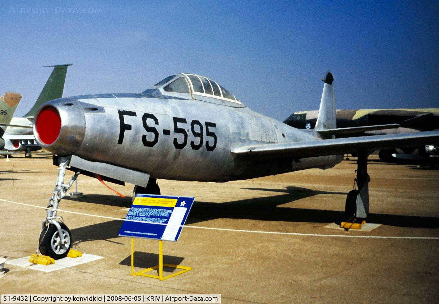 51-9432, 1951 General Motors F-84F Thunderstreak C/N Not found 51-9432, At March AFB Museum, circa 1993.