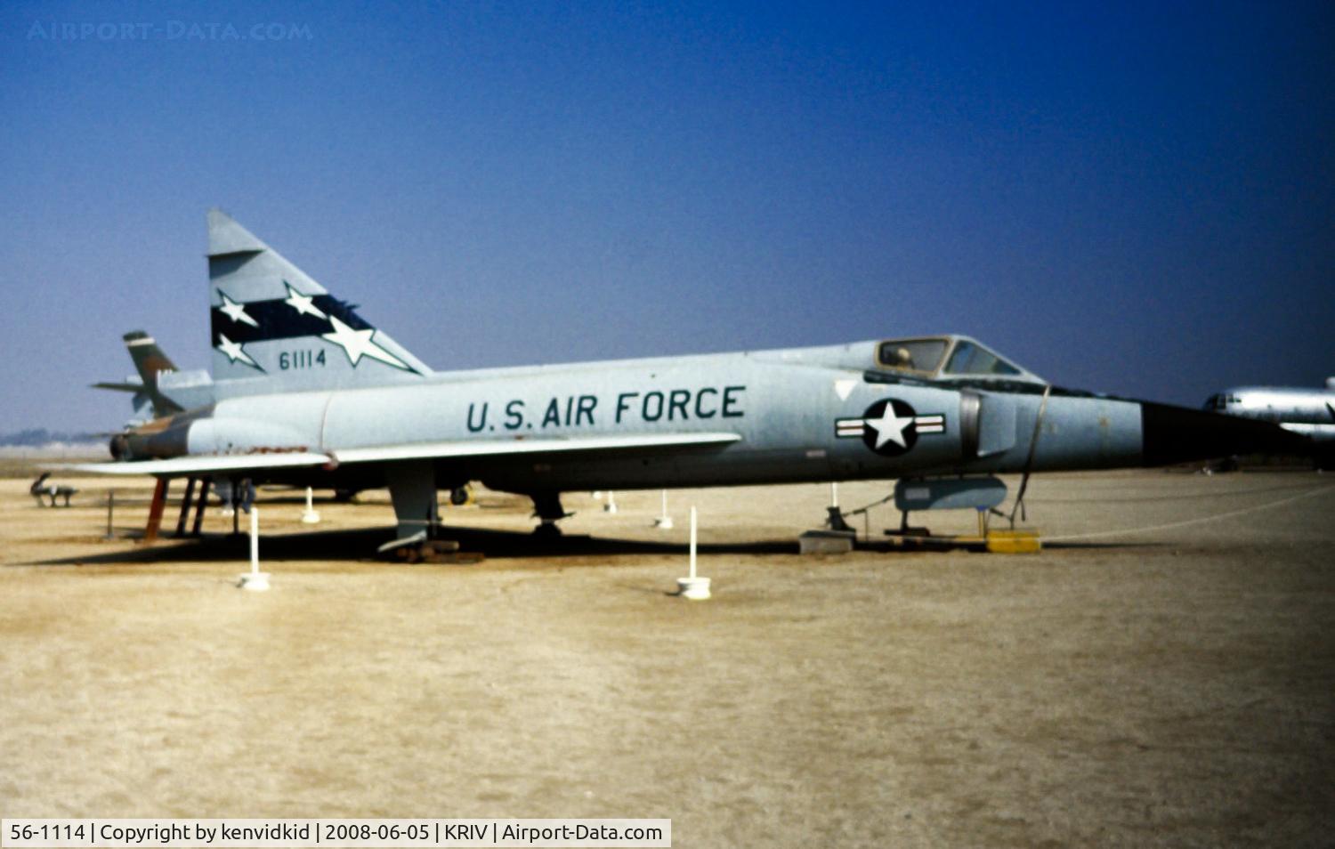 56-1114, 1956 Convair F-102A Delta Dagger C/N 8-10-331, At March AFB Museum, circa 1993.