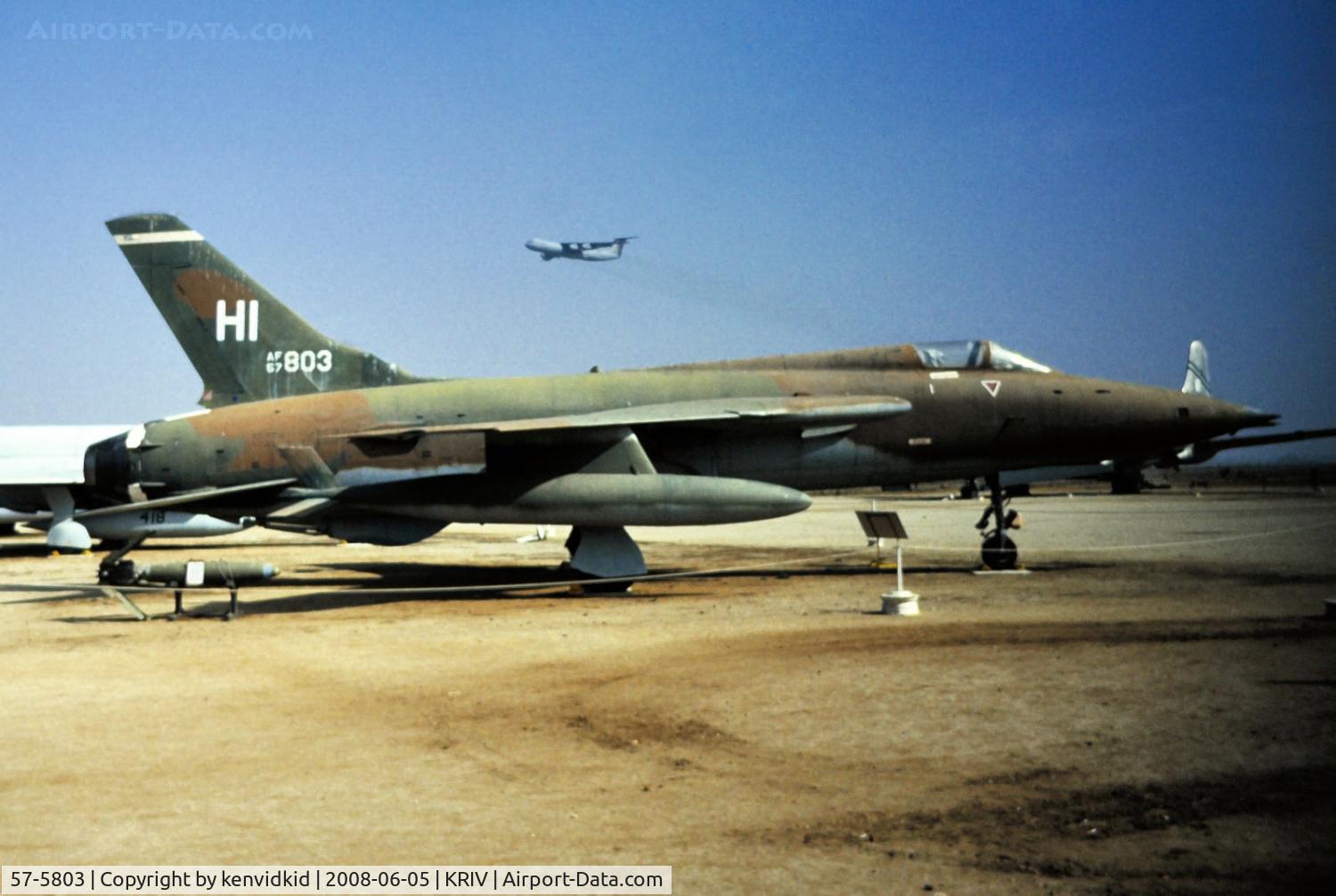 57-5803, 1958 Republic F-105B Thunderchief C/N B-40, At March AFB Museum, circa 1993.