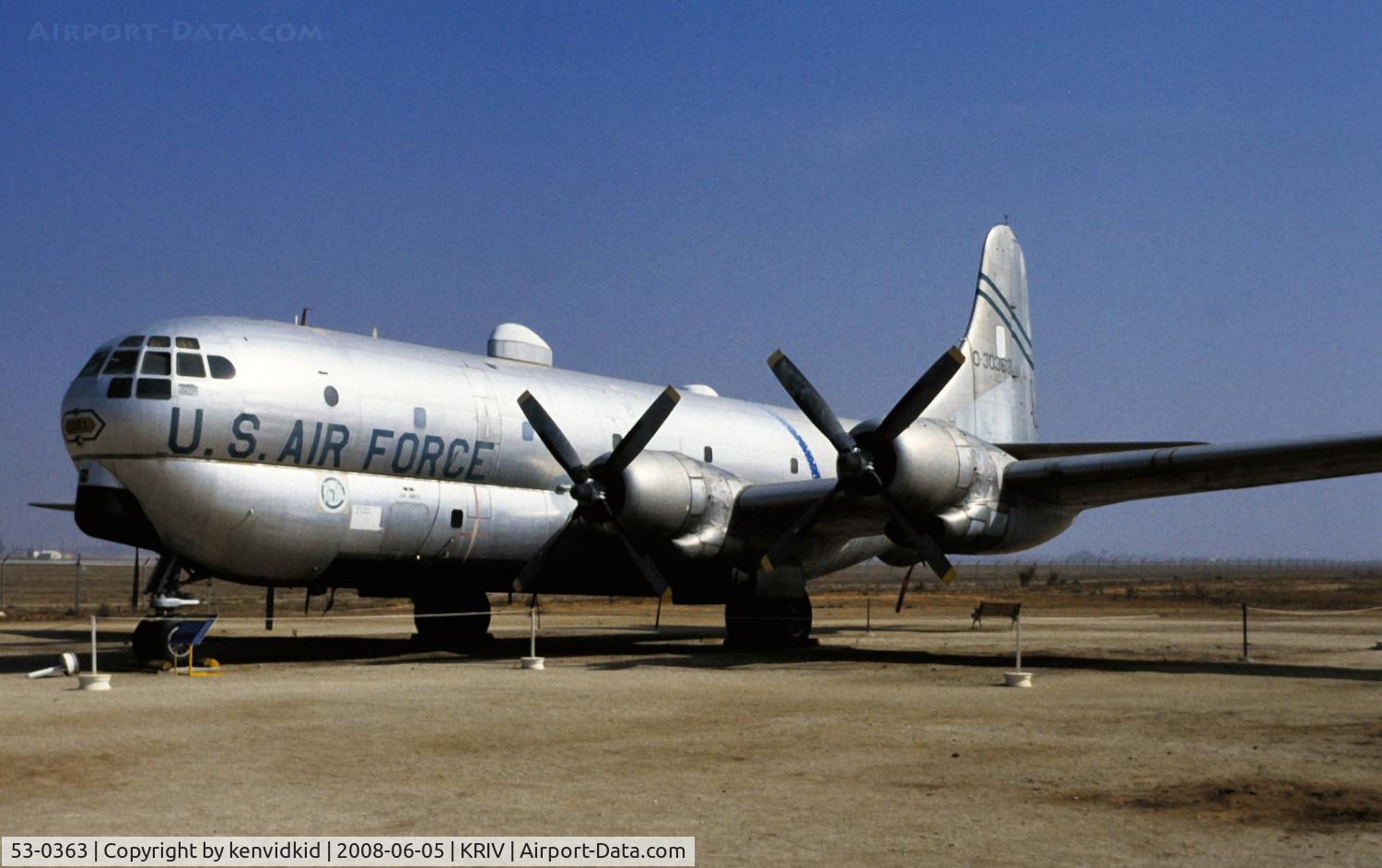 53-0363, 1953 Boeing KC-97G Stratocruiser C/N 17145, At March AFB Museum, circa 1993.