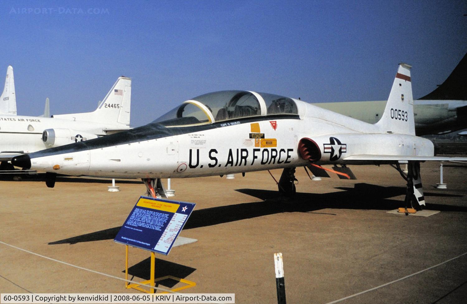 60-0593, 1961 Northrop T-38A Talon C/N N.5166, At March AFB Museum, circa 1993.