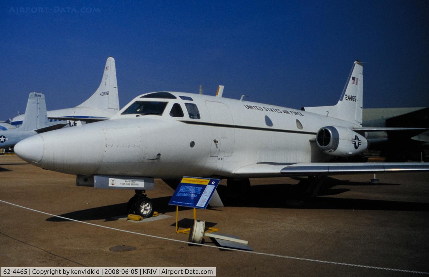 62-4465, 1962 North American CT-39A Sabreliner C/N 276-18, At March AFB Museum, circa 1993.