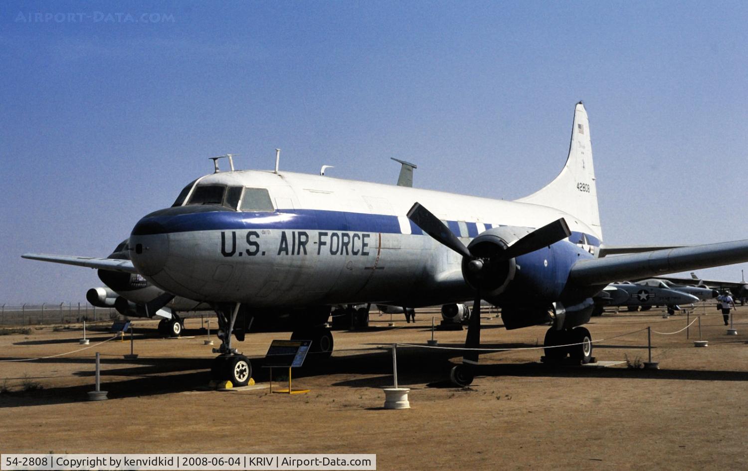 54-2808, 1954 Convair VC-131D (CV340) C/N 204, At March AFB Museum, circa 1993.