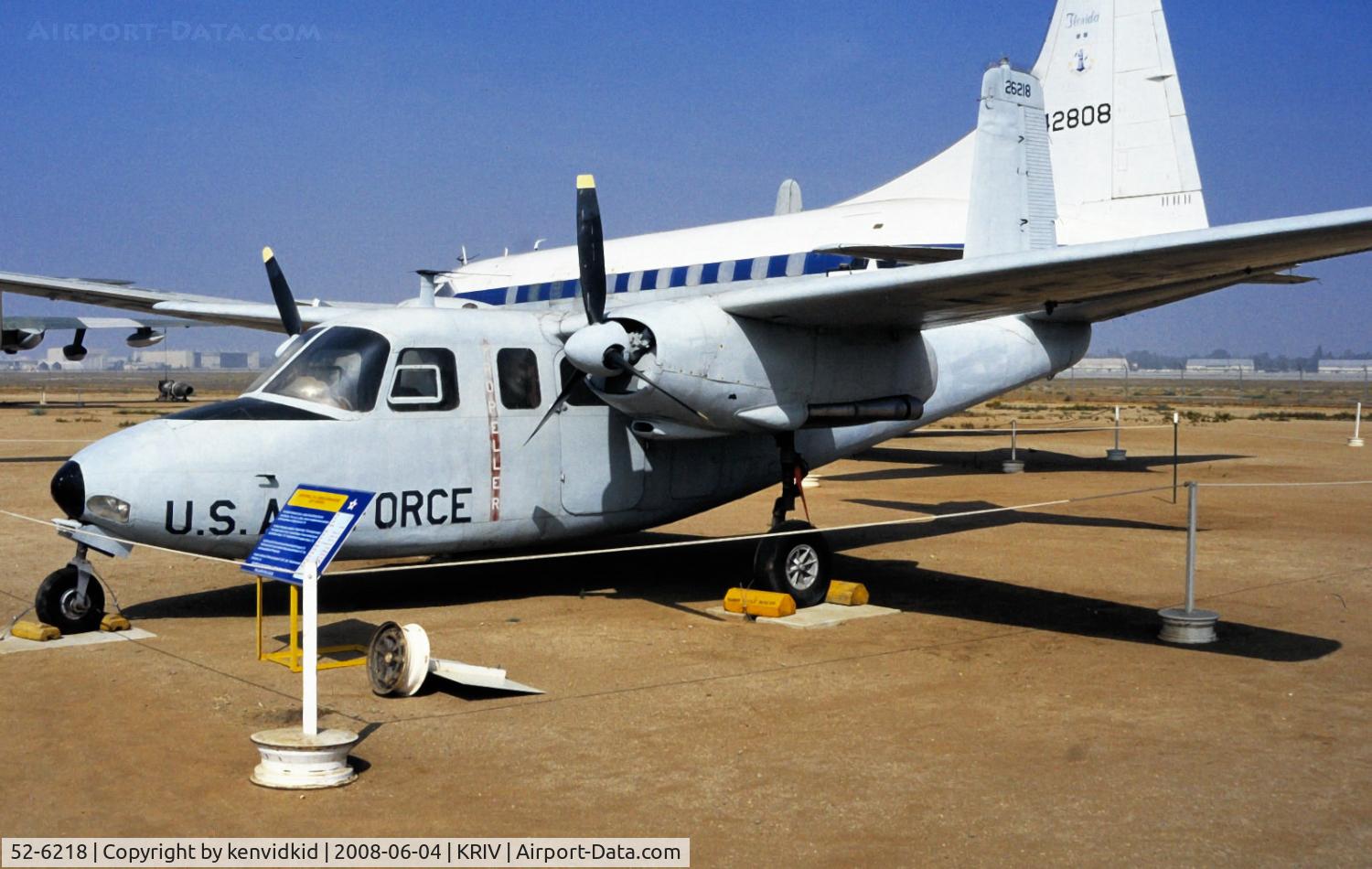 52-6218, 1952 Aero Commander YU-9A (YL-26) C/N 520-21, At March AFB Museum, circa 1993.