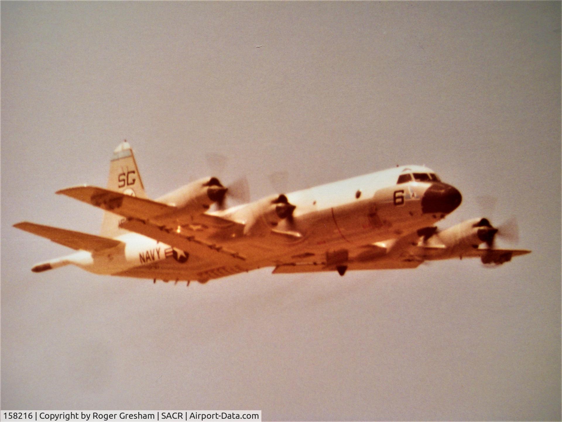 158216, Lockheed P-3C Orion C/N 285A-5561, Lockheed P-3C Orion taking off from McCLellan AFB Sacramento