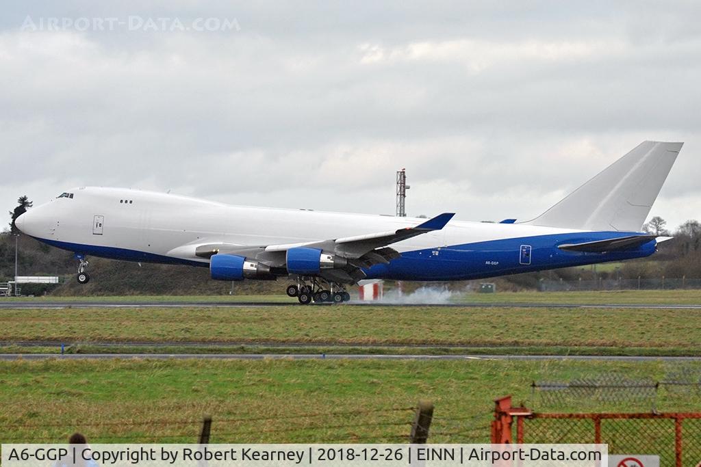 A6-GGP, 1995 Boeing 747-412F/SCD C/N 28032, Touching down r/w 16