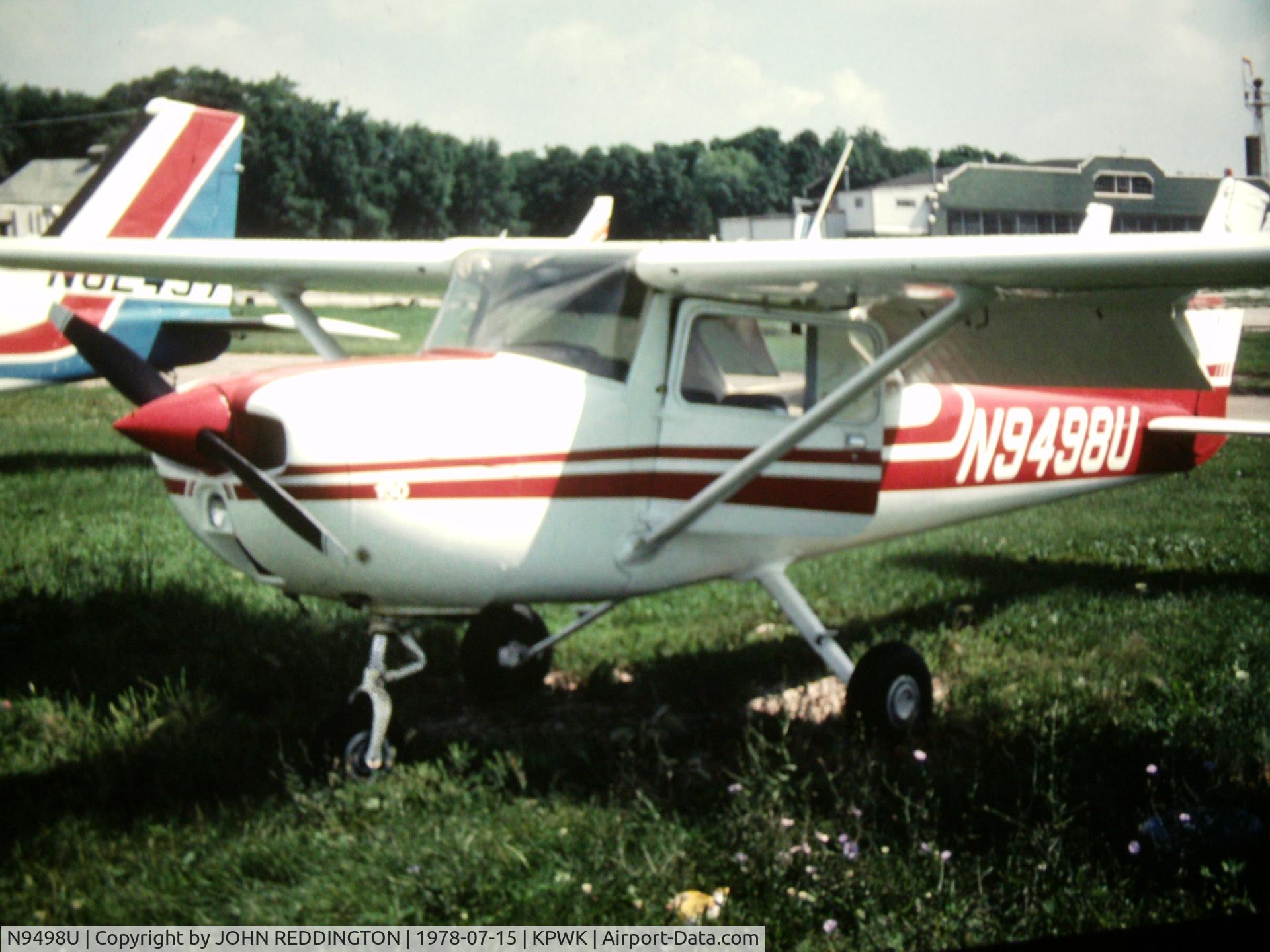 N9498U, Cessna 150M C/N 15078446, Aircraft located at Palwaukee (Then) Airport Wheeling Illinois July 1978 (KPWK).