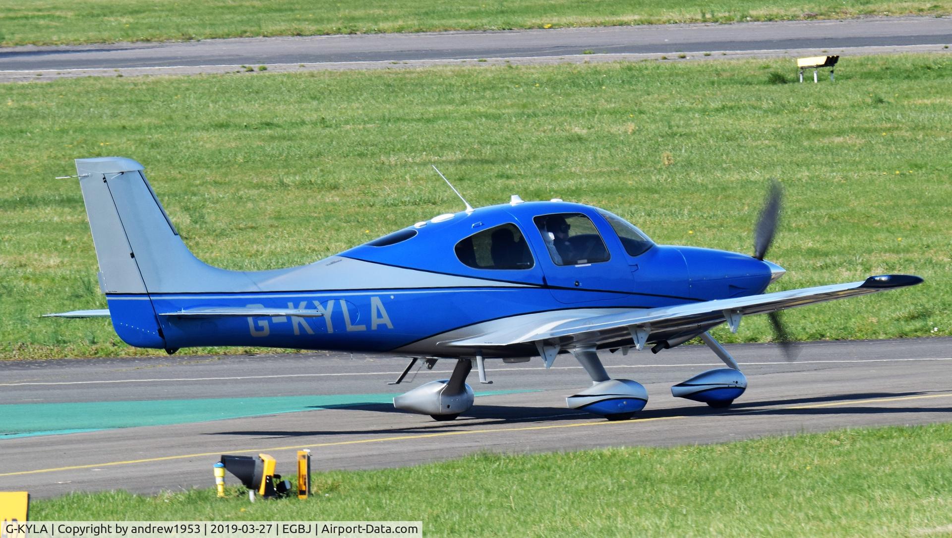 G-KYLA, 2010 Cirrus SR22 GTS C/N 3698, G-KYLA at Gloucestershire Airport.