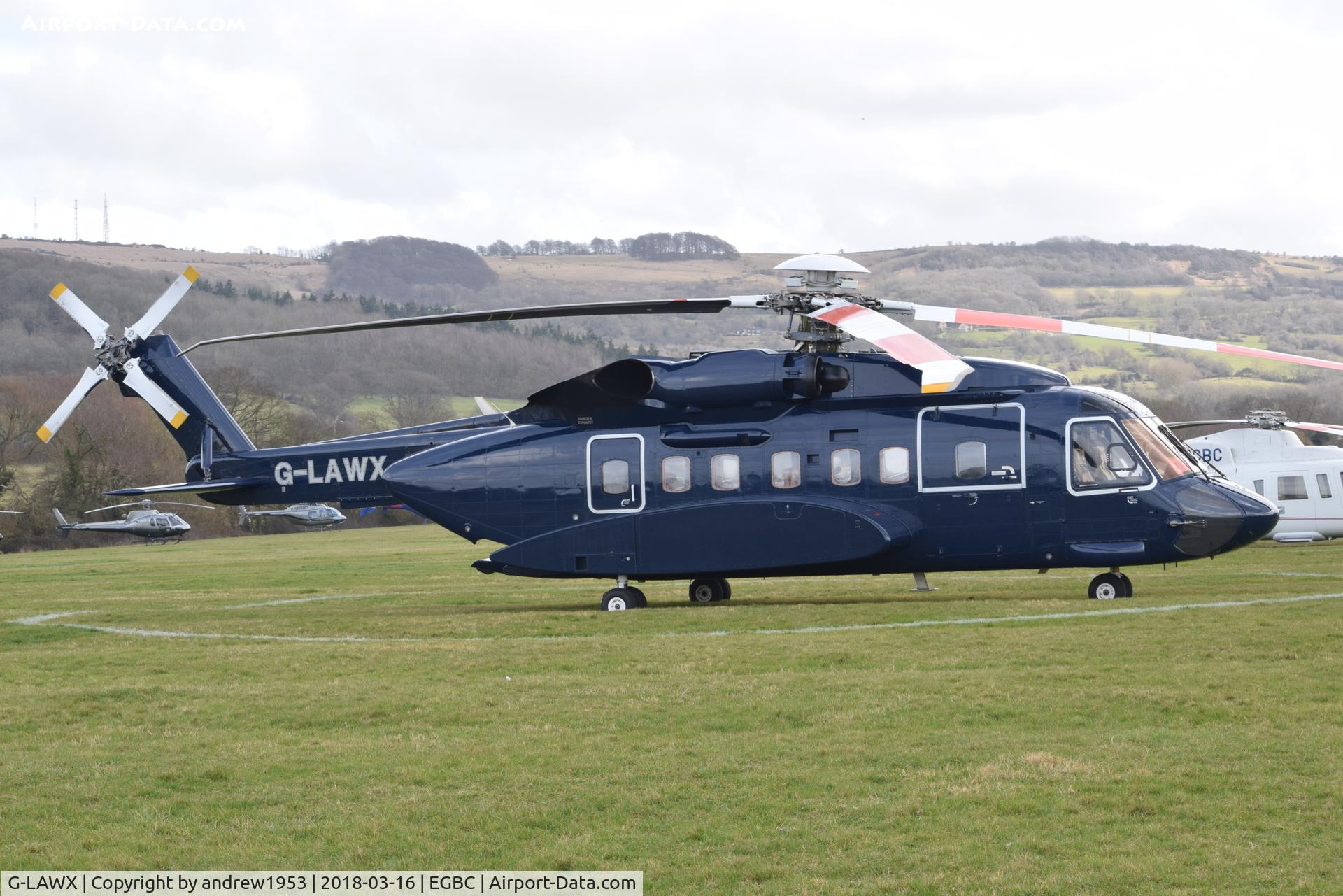G-LAWX, 2004 Sikorsky S-92A C/N 920007, G-LAWX at Cheltenham Racecourse.