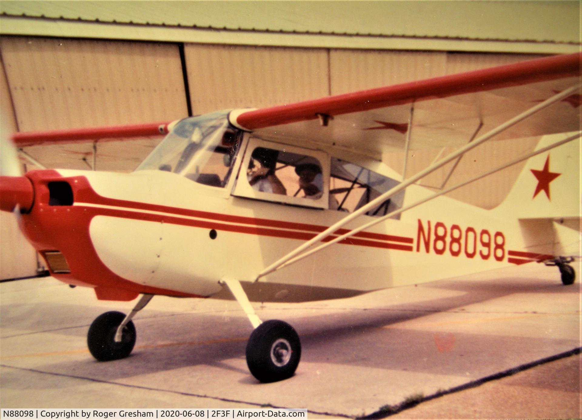 N88098, 1974 Bellanca 7KCAB Citabria C/N 467-74, 1974 Bellanca 7KCAB had just had new skin put on by my uncle Cluade Gresham who is  sitting in back seat.