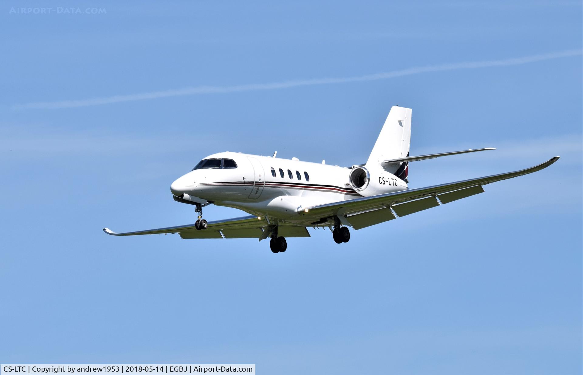 CS-LTC, 2017 Cessna 680A Citation Latitude C/N 680A-0070, CS-LTC landing at Gloucestershire Airport.