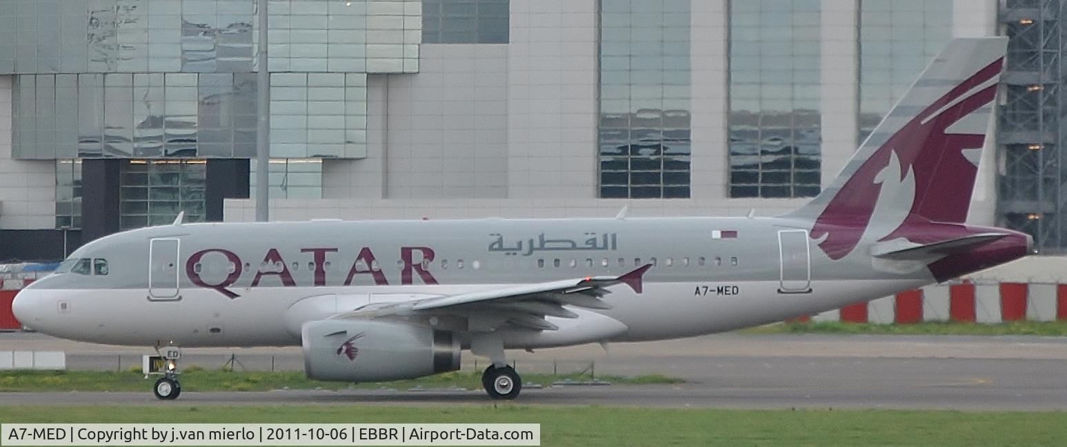 A7-MED, 2009 Airbus A319-133LR C/N 4114, Taxiing at Brussels