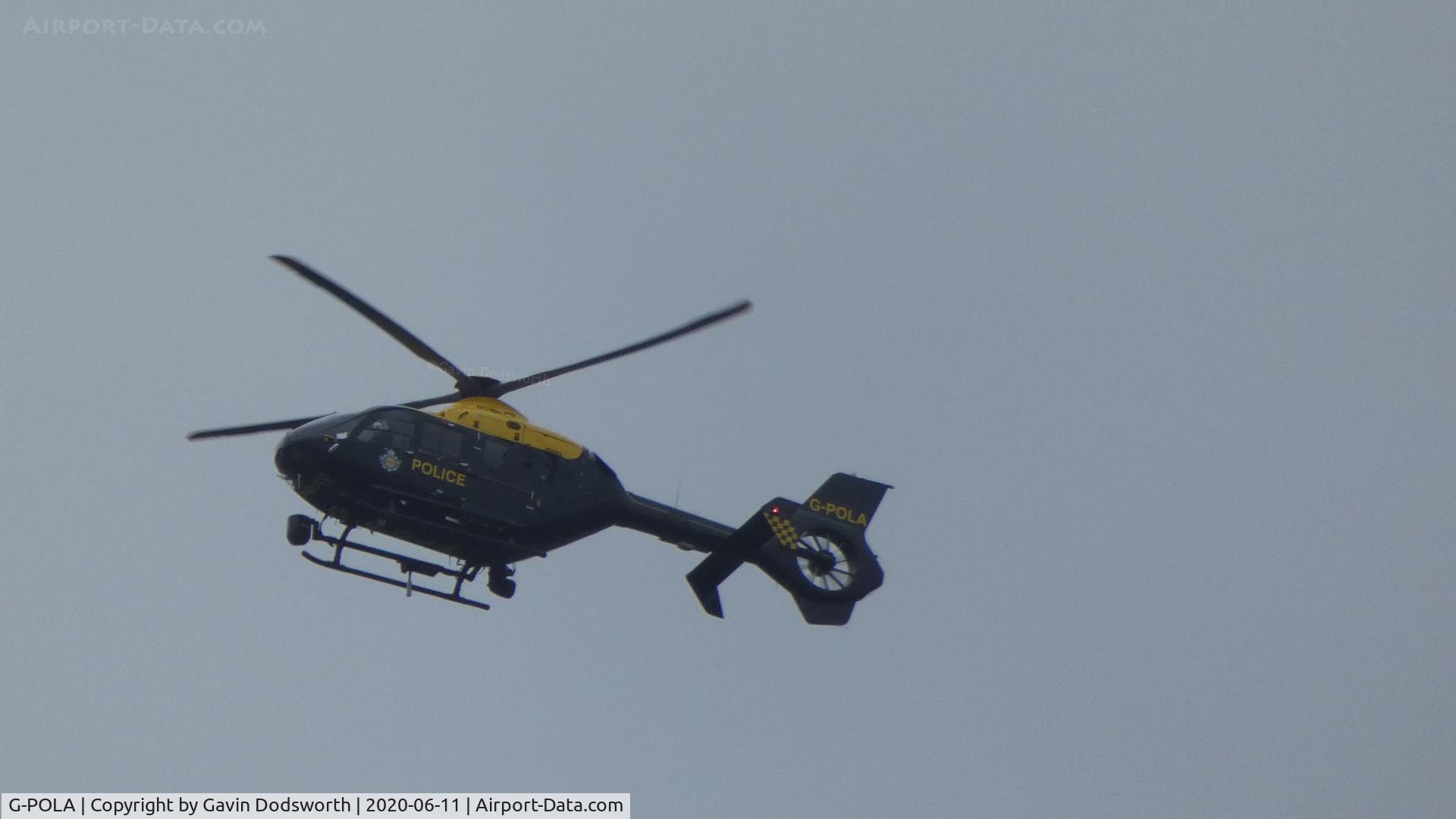 G-POLA, 2010 Eurocopter EC-135P-2+ C/N 877, Over Darlington early morning on June 11th 2020