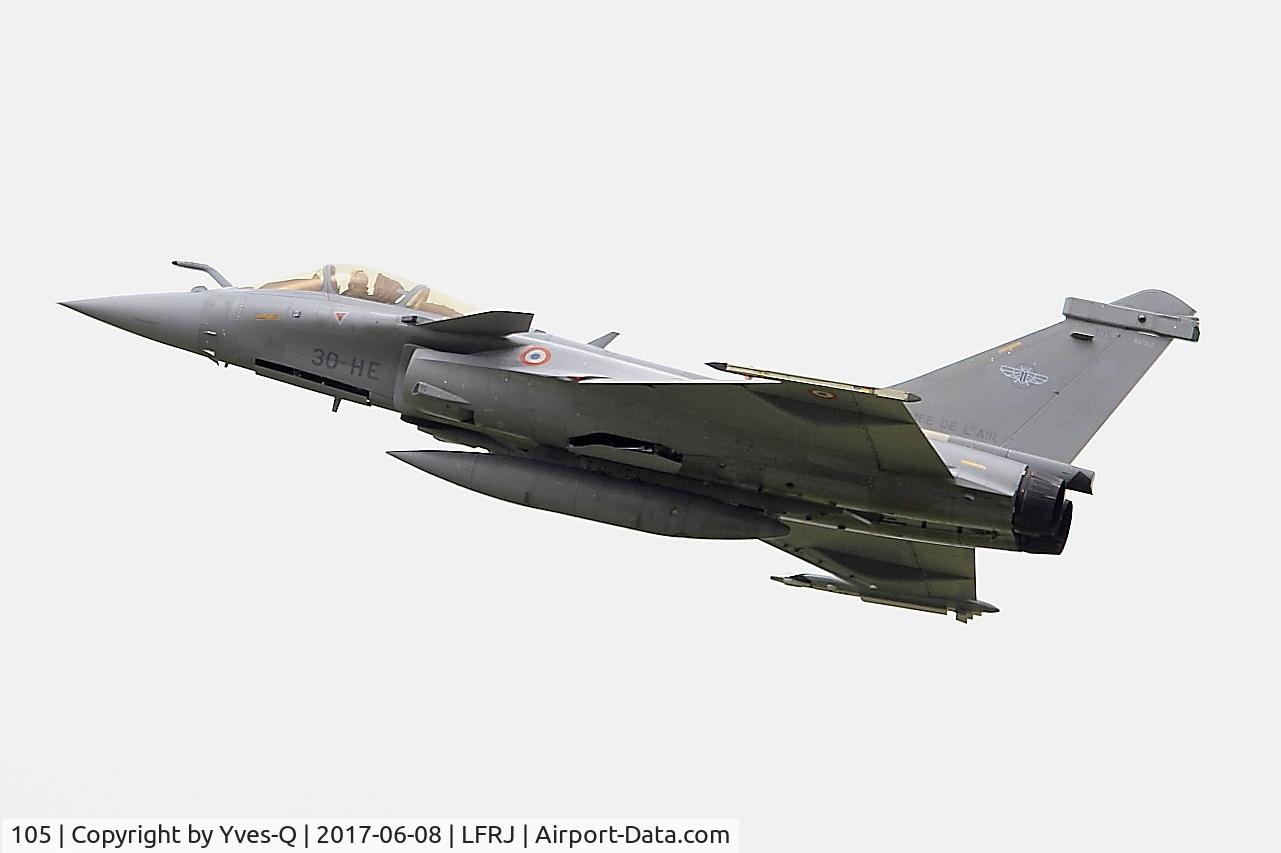 105, 2000 Dassault Rafale C C/N 105, Dassault Rafale C, Take off rwy 26, Landivisiau Naval Air Base (LFRJ) Tiger Meet 2017