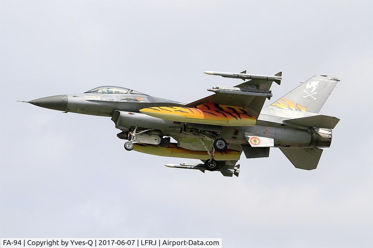FA-94, SABCA F-16AM Fighting Falcon C/N 6H-94, SABCA F-16AM Fighting Falcon, On final rwy 26, Landivisiau Naval Air Base (LFRJ) Tiger Meet 2017