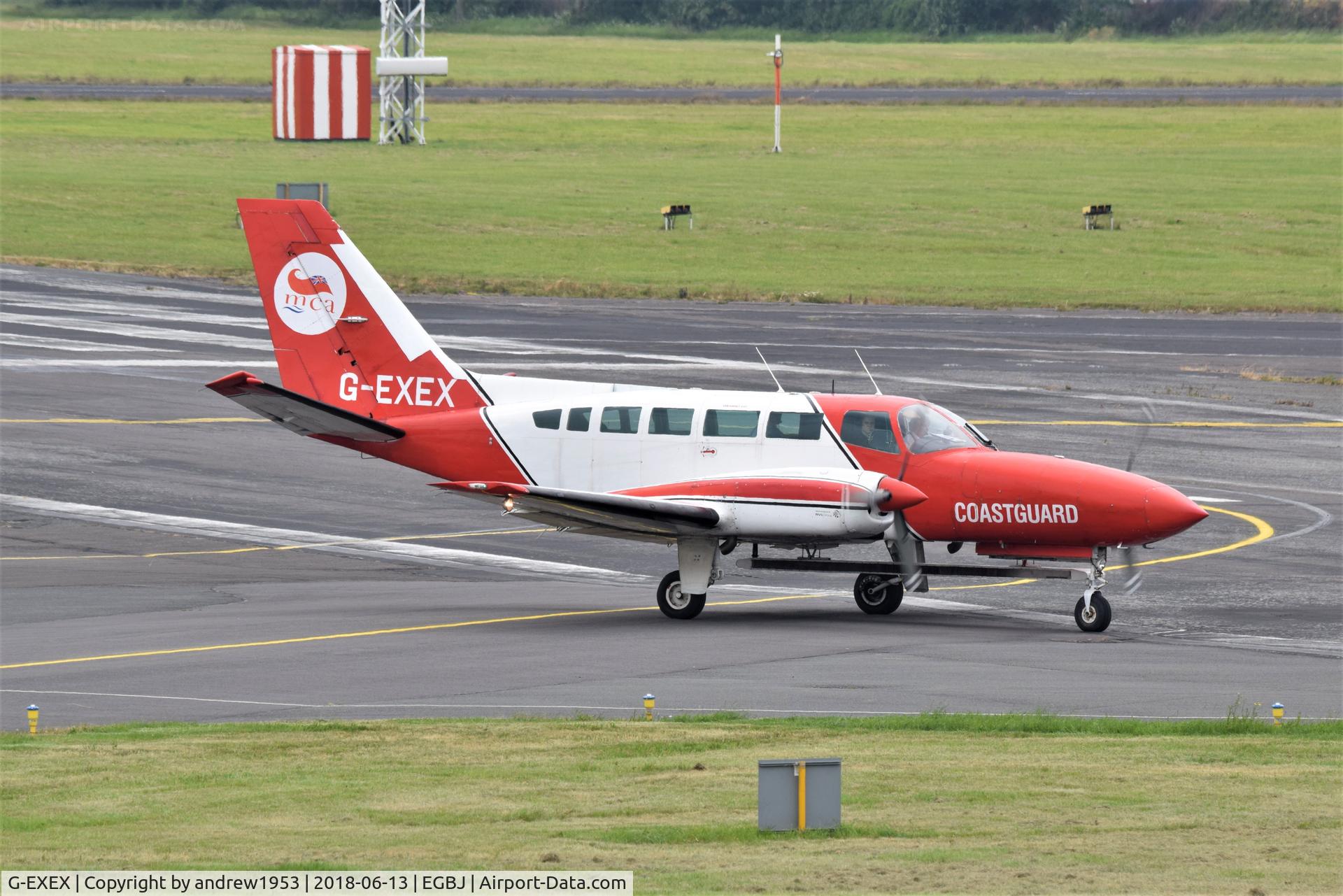 G-EXEX, 1977 Cessna 404 Titan C/N 404-0037, G-EXEX at Gloucestershire Airport.