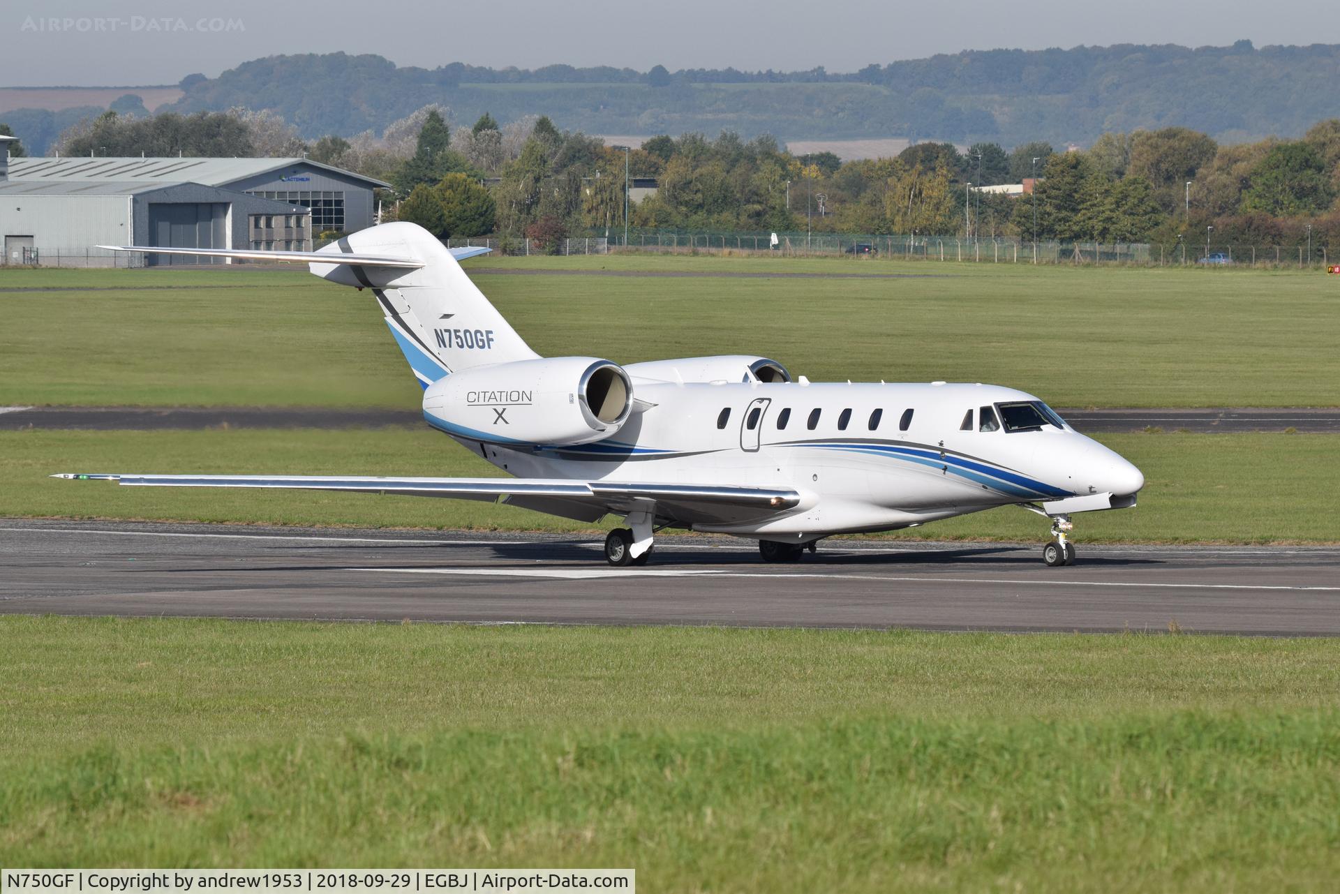 N750GF, 2005 Cessna 750 Citation X C/N 750-0244, N750GF at Gloucestershire Airport.
