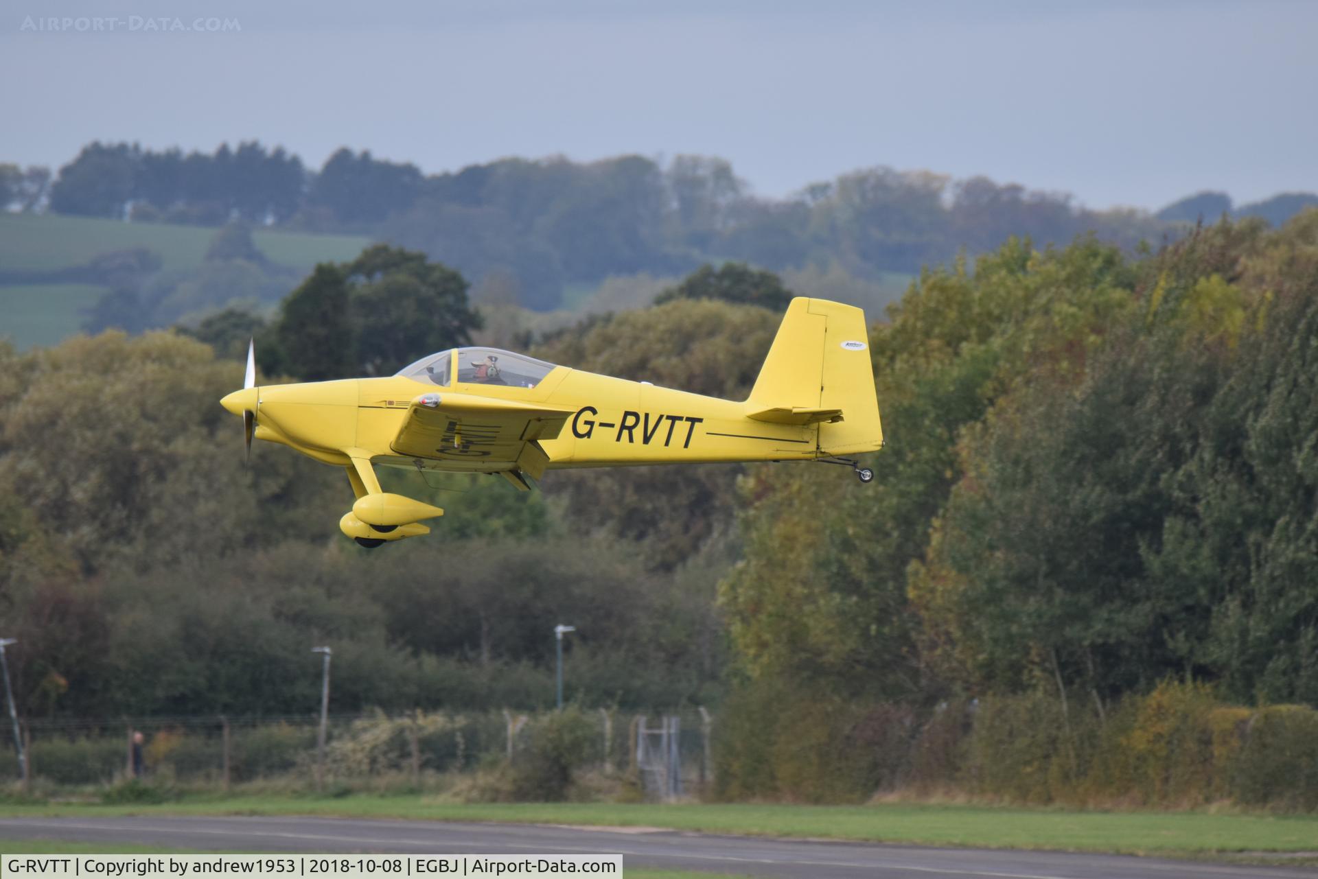 G-RVTT, 2003 Vans RV-7 C/N PFA 323-13852, G-RVTT landing at Gloucestershire Airport.