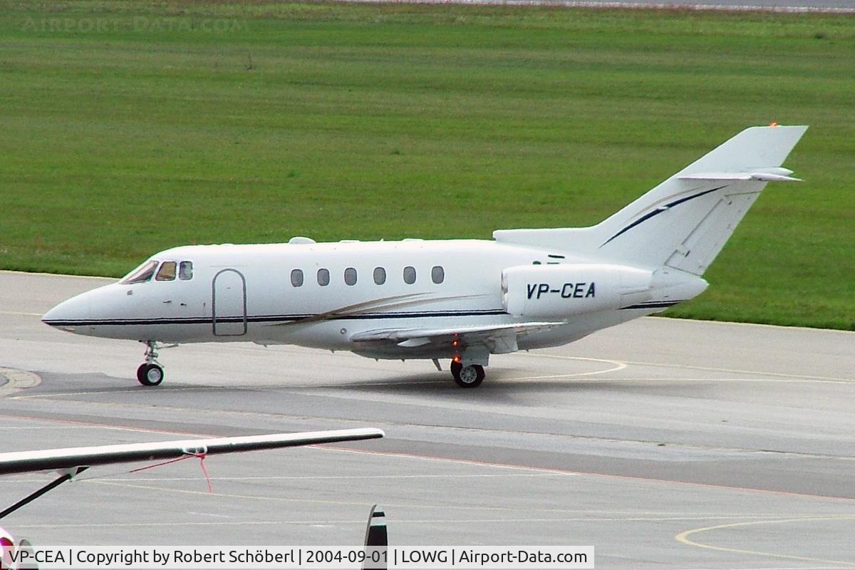 VP-CEA, 2001 Raytheon Hawker 800XP C/N 258520, VP-CEA @ LOWG 2004