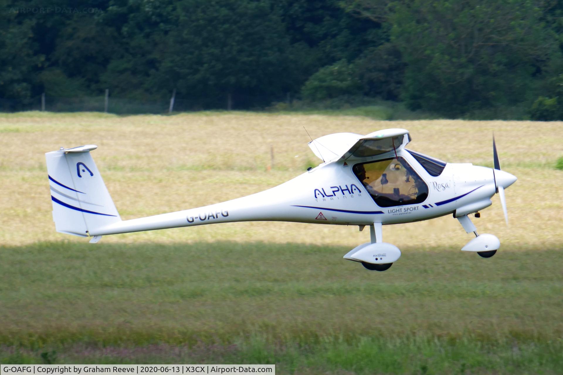 G-OAFG, 2019 Pipistrel Alpha BCAR-S 164 C/N AT1640004, Departing from Northrepps.