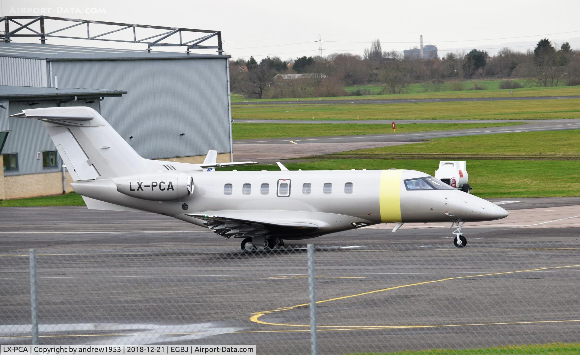 LX-PCA, 2018 Pilatus PC-24 C/N 111, LX-PCA at Gloucestershire Airport.