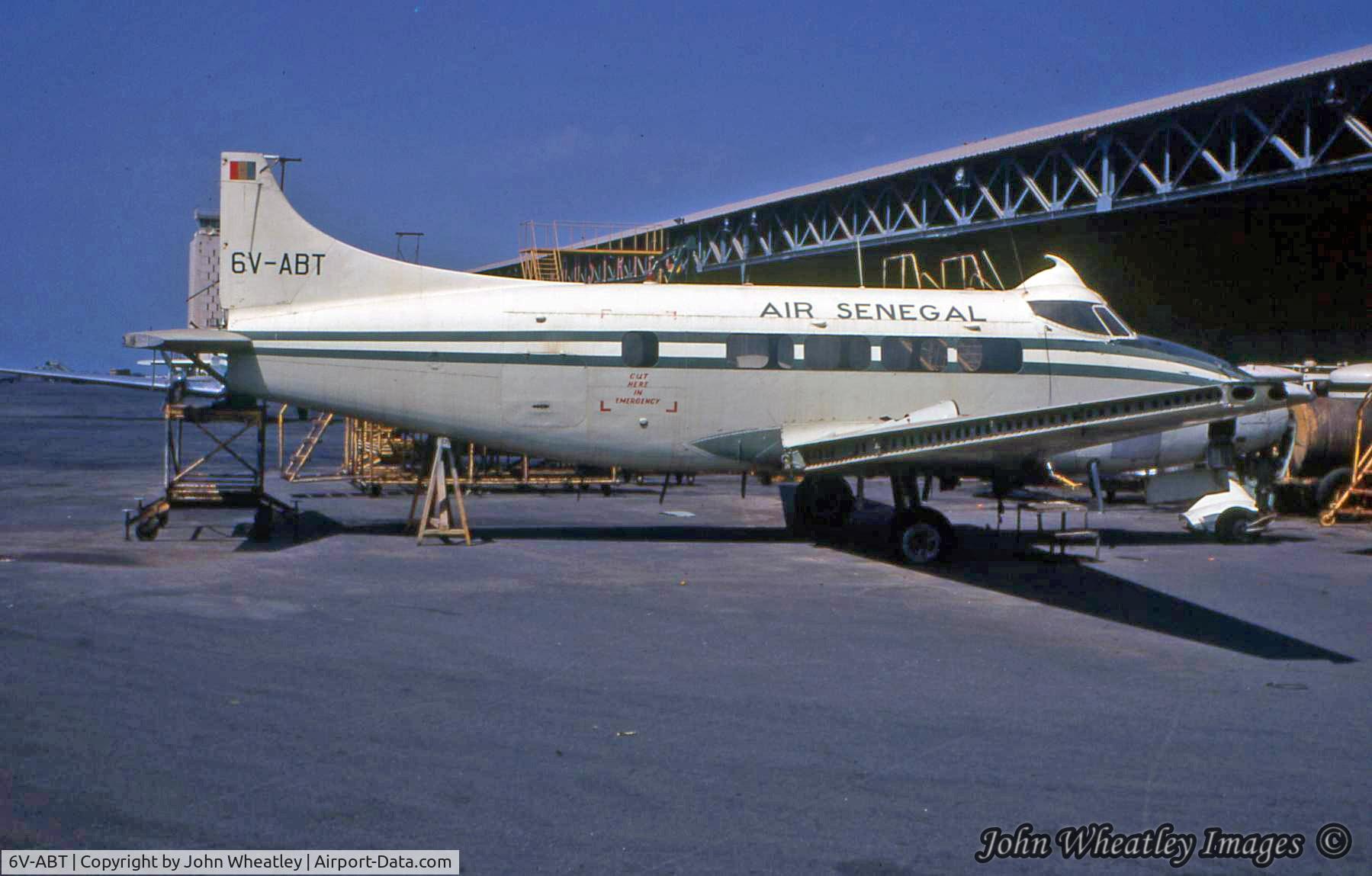 6V-ABT, 1947 De Havilland DH-104 Dove 1B C/N 04062, Aircraft was not in flying condition when I photographed it at Dakar, Senegal.