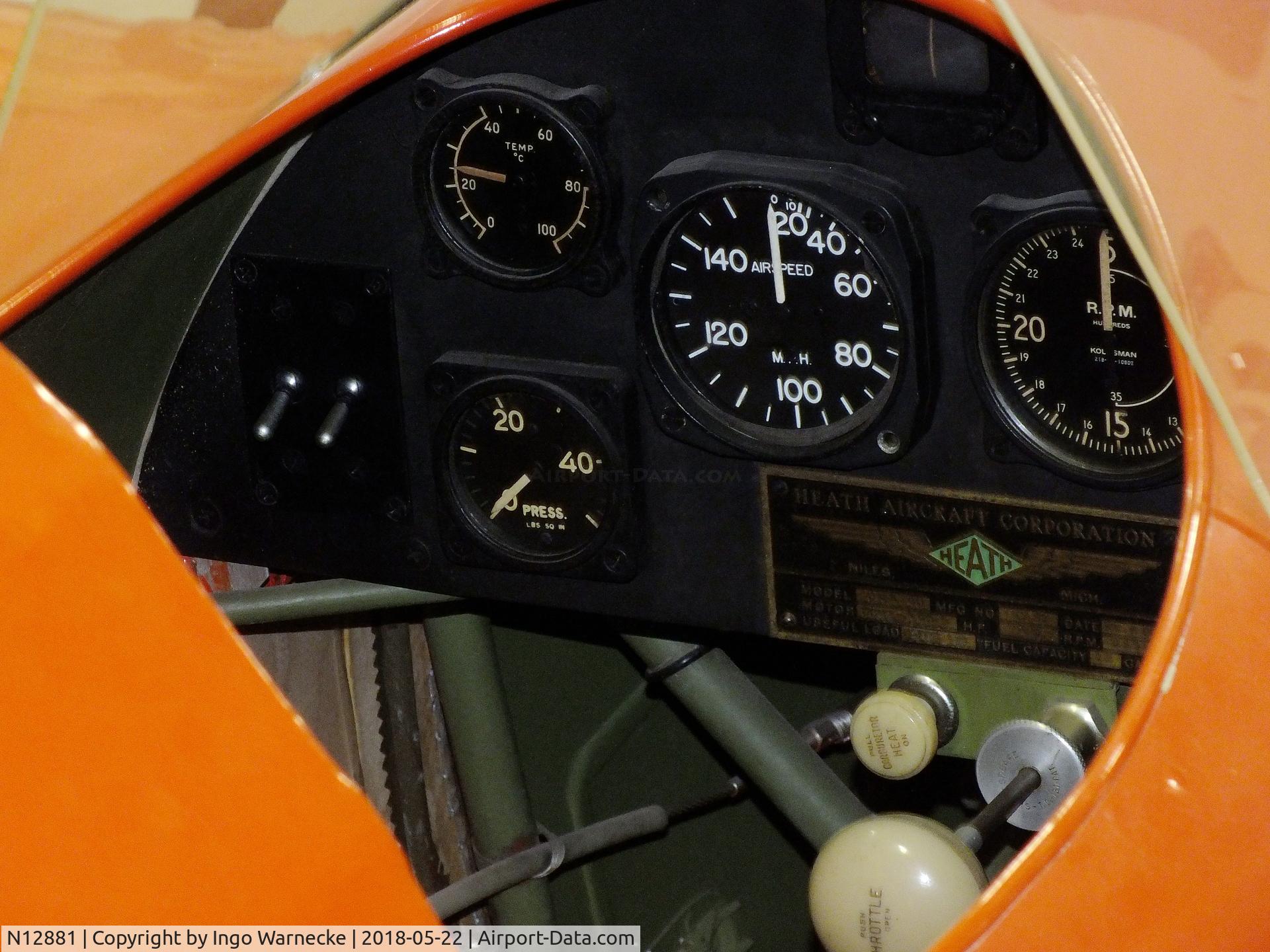 N12881, 1933 Heath CNA-40 C/N C-51, Heath CNA-40 Center Wing 115-Special at the Aviation Museum of Kentucky, Lexington KY  #c