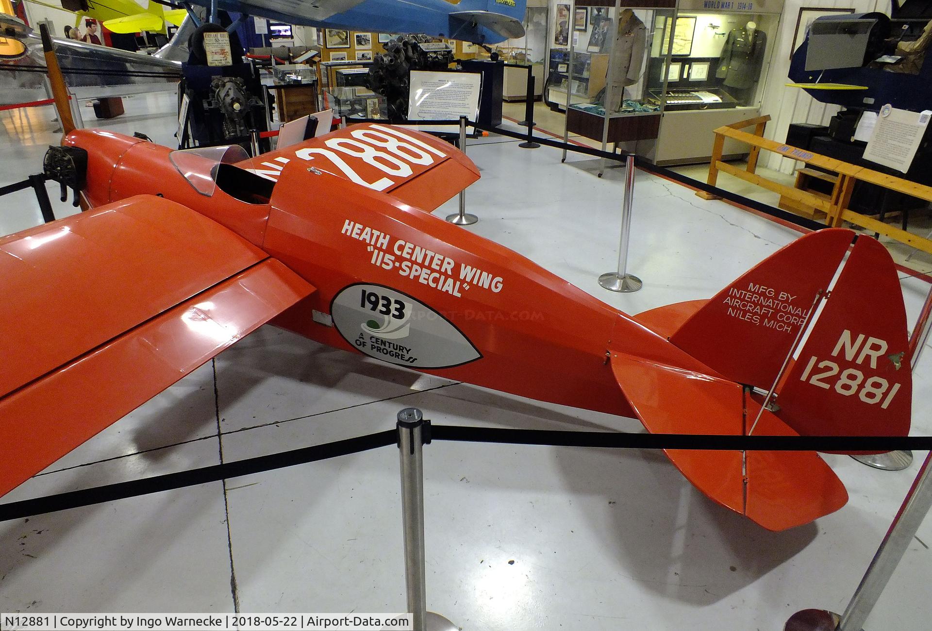 N12881, 1933 Heath CNA-40 C/N C-51, Heath CNA-40 Center Wing 115-Special at the Aviation Museum of Kentucky, Lexington KY
