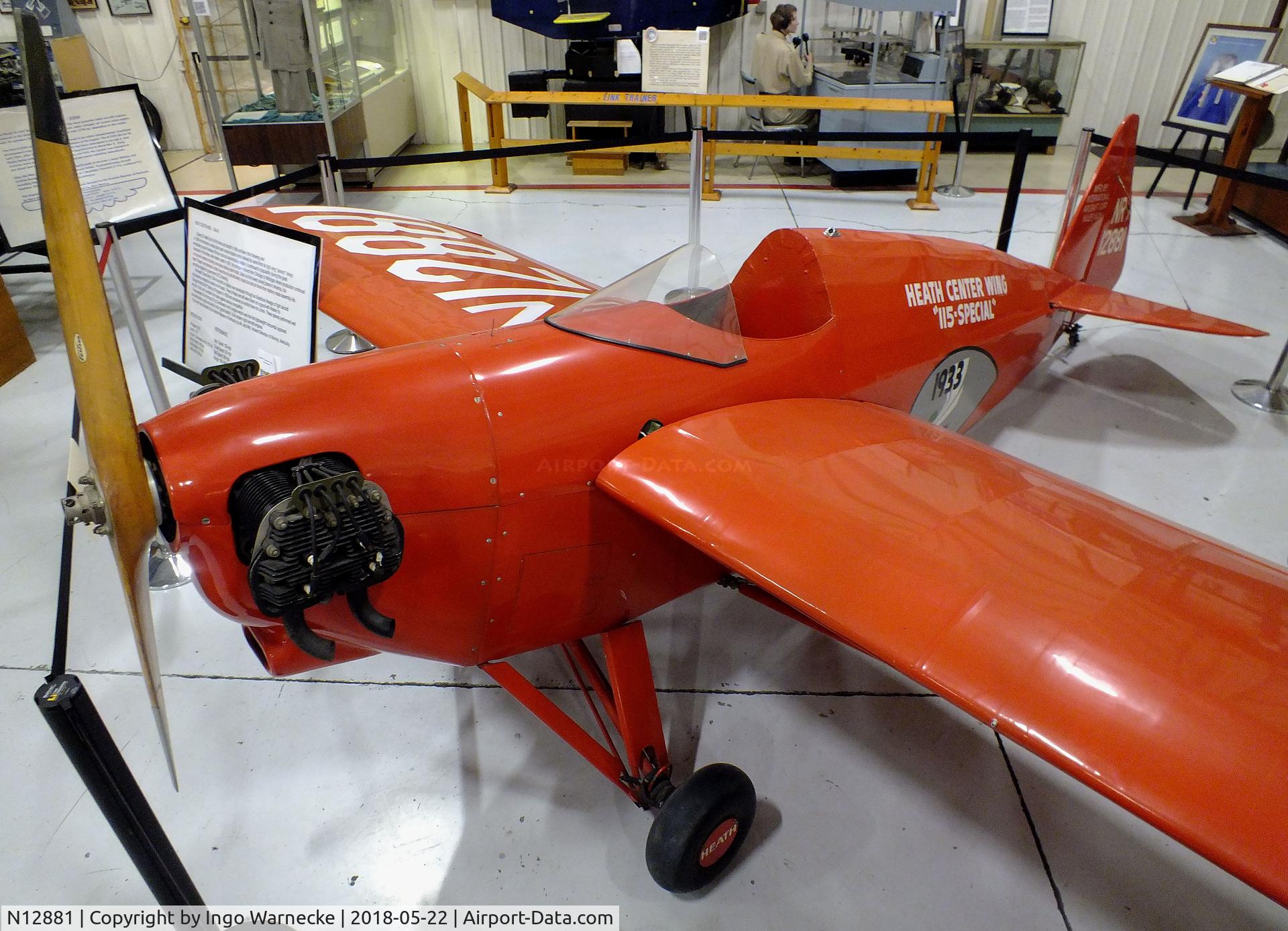 N12881, 1933 Heath CNA-40 C/N C-51, Heath CNA-40 Center Wing 115-Special at the Aviation Museum of Kentucky, Lexington KY