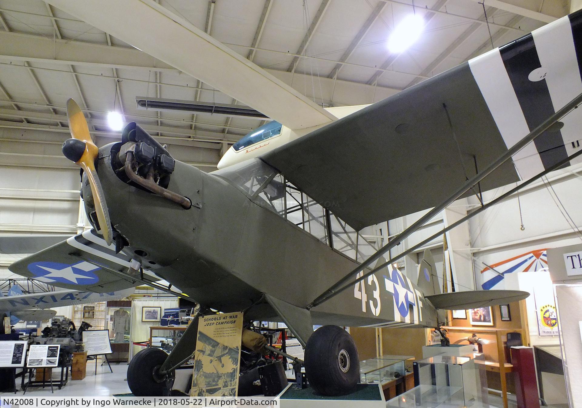 N42008, 1945 Piper J3C-65 Cub Cub C/N 14083, Piper J3C-65 Cub, displayed as L-4 Grashopper, at the Aviation Museum of Kentucky, Lexington KY