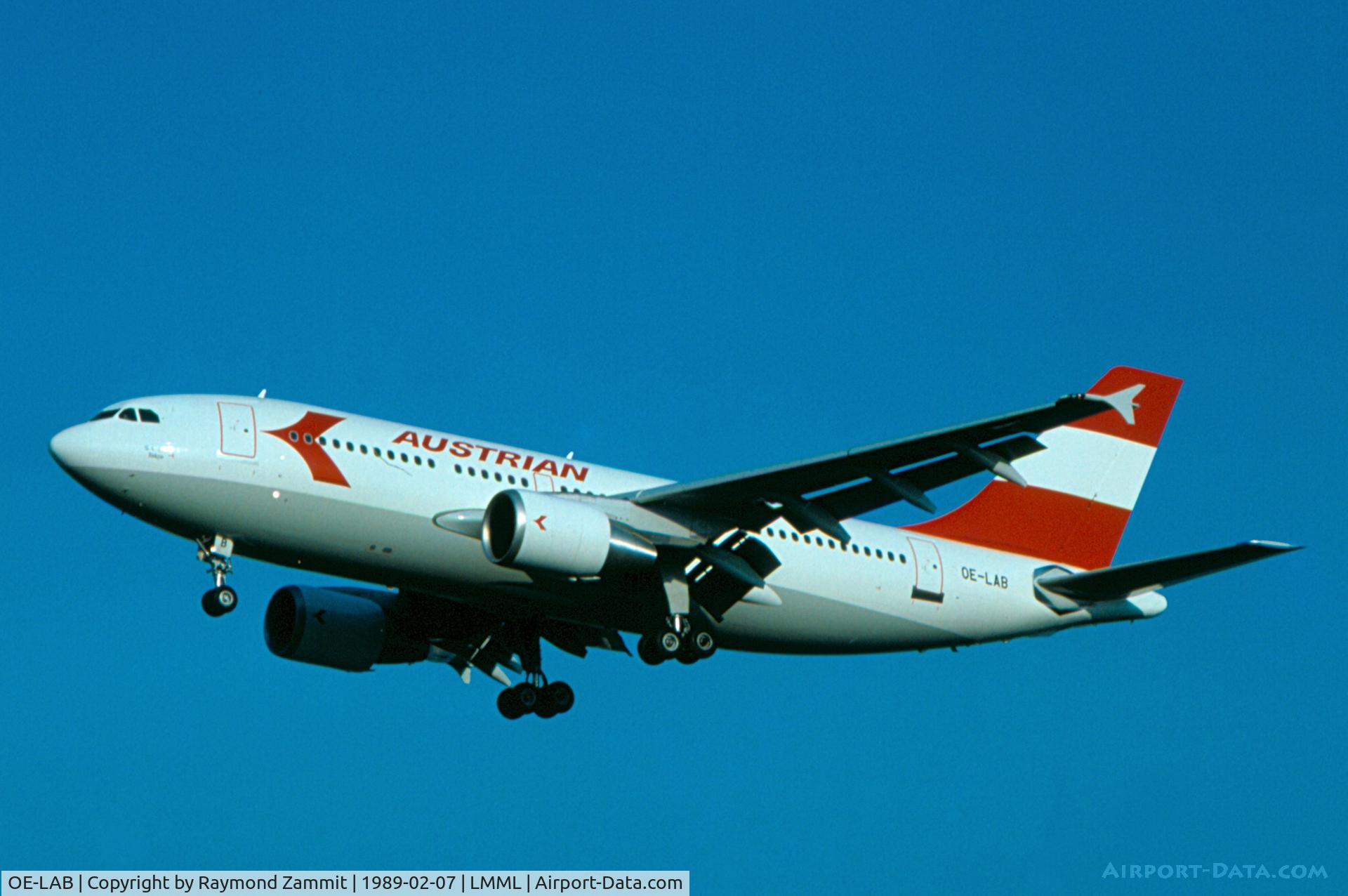 OE-LAB, 1989 Airbus A310-324 C/N 492, Airbus310 OE-LAB Austrian Airlines
