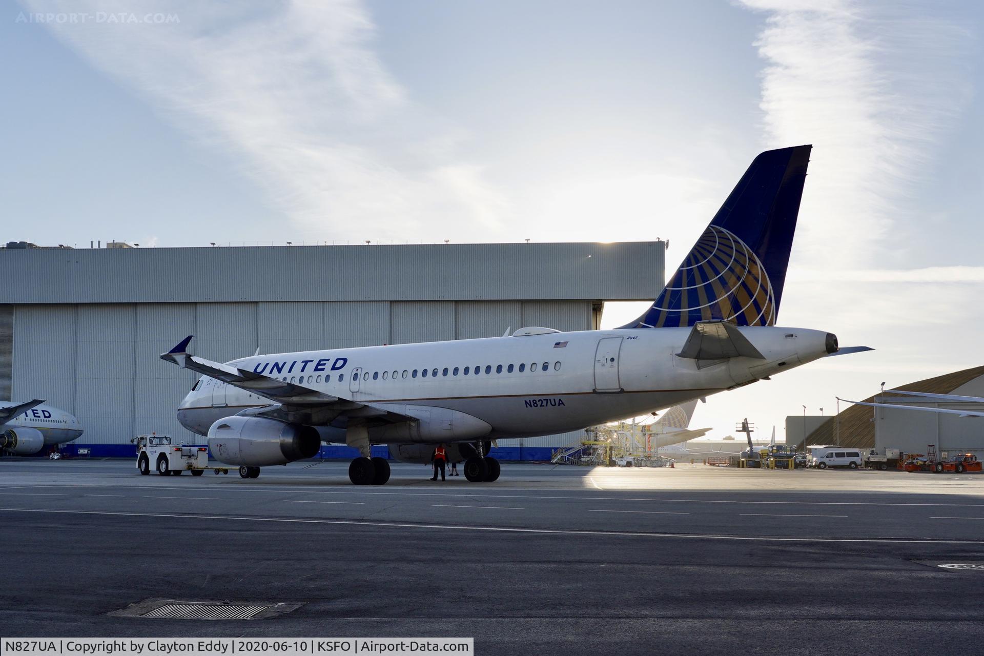N827UA, 1999 Airbus A319-131 C/N 1022, SFO 2020.