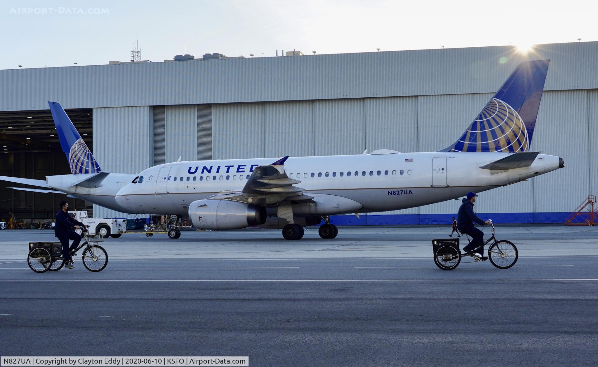 N827UA, 1999 Airbus A319-131 C/N 1022, SFO 2020.