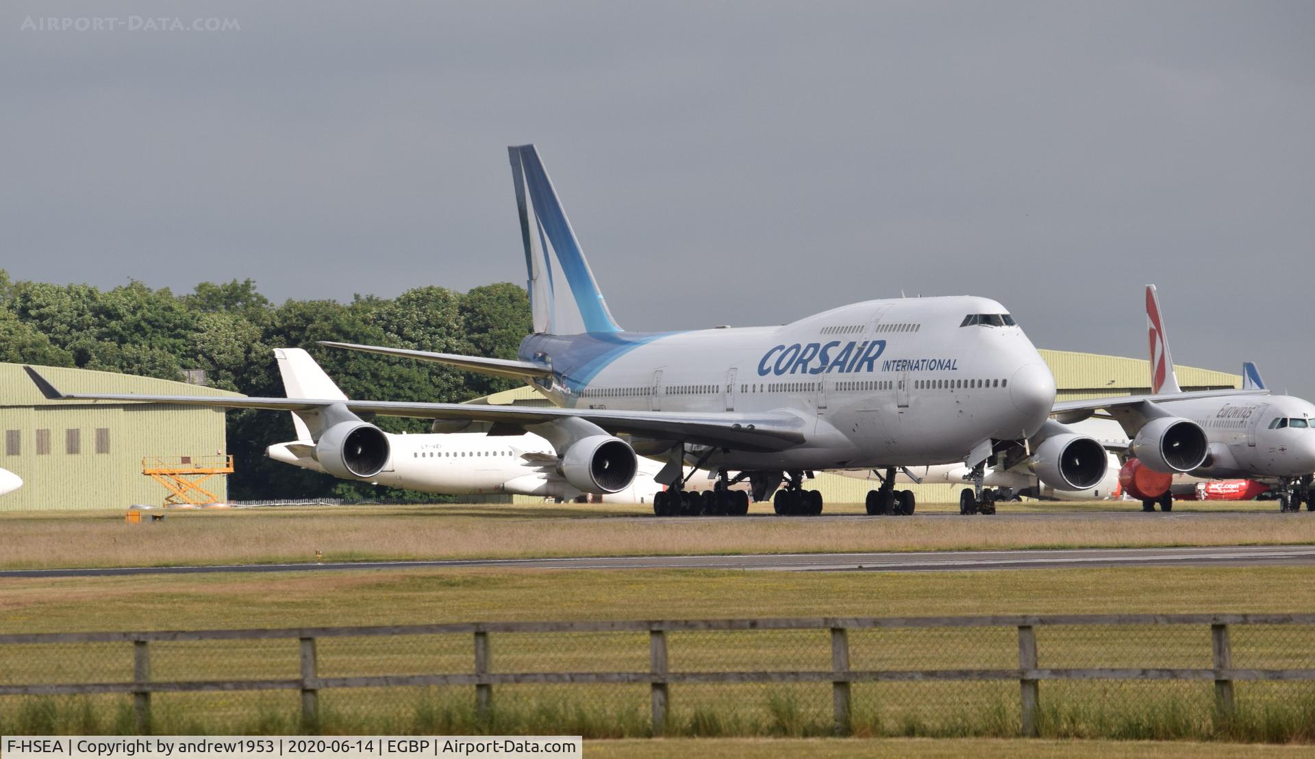 F-HSEA, 1992 Boeing 747-422 C/N 26877, F-HSEA at Cotswold Airport awaiting parting out.