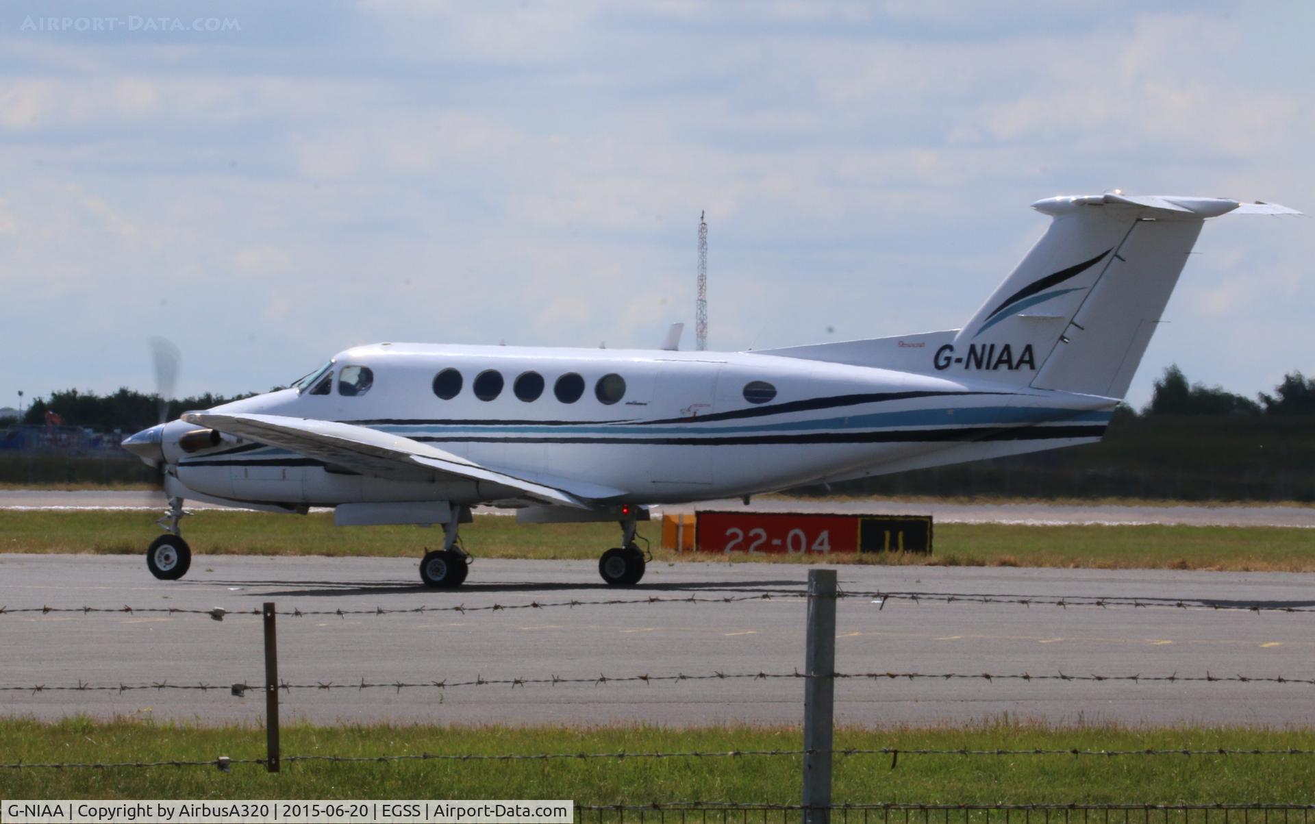G-NIAA, 1981 Beech B200 Super King Air King Air C/N BB-897, Departing STN