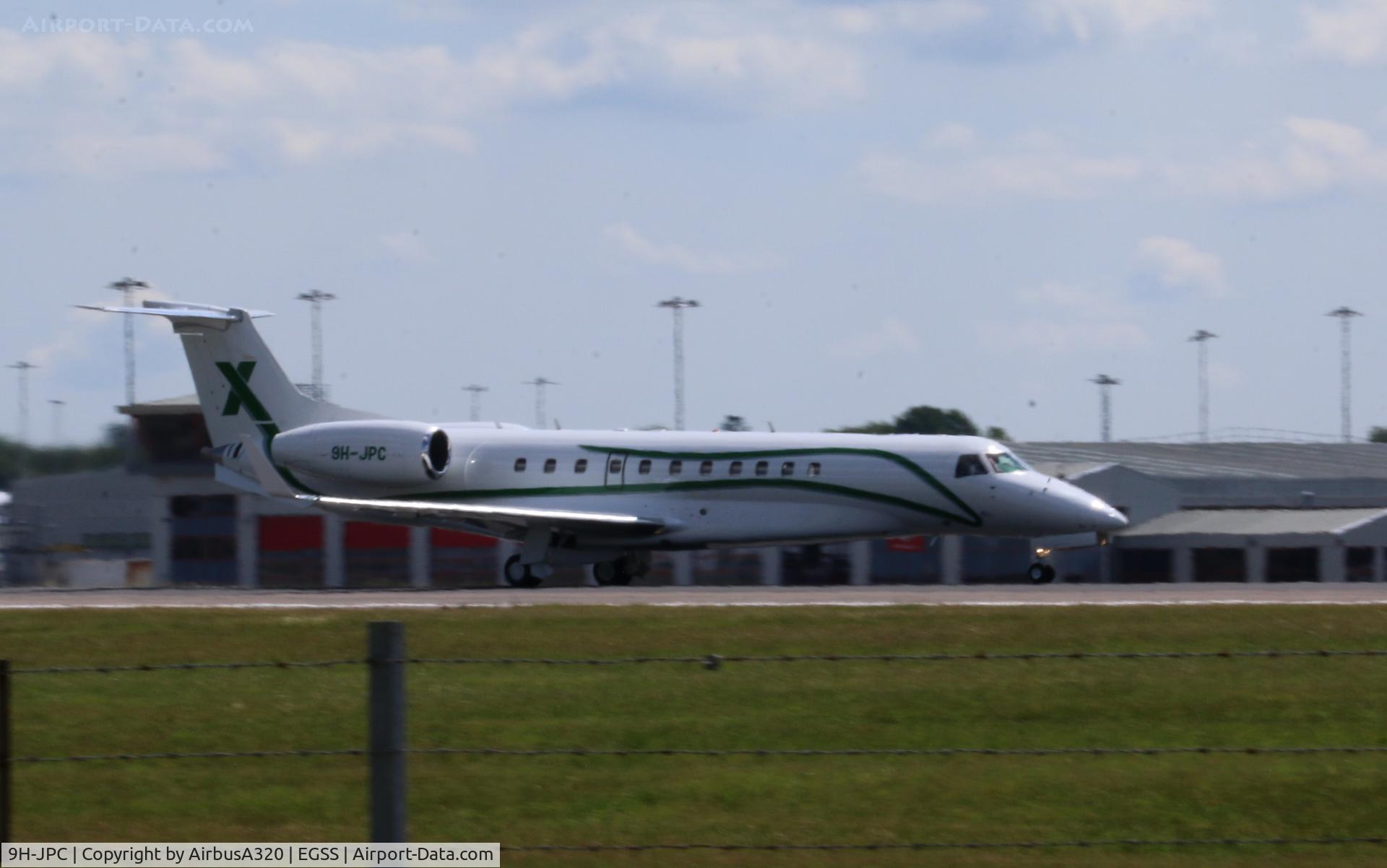 9H-JPC, 2007 Embraer EMB-135BJ Legacy C/N 14501010, Landing at STN