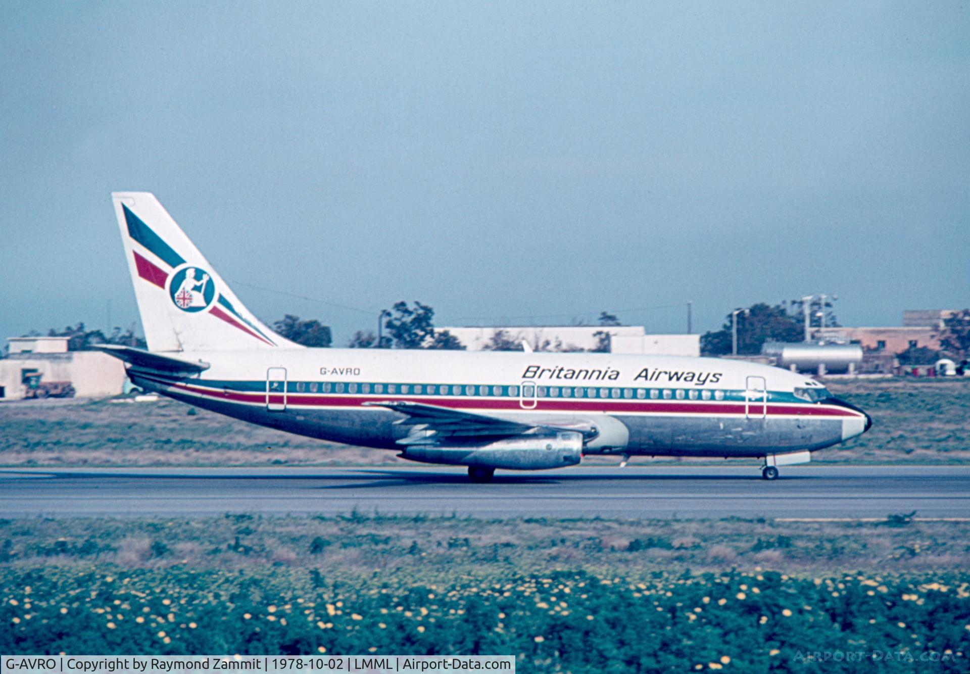 G-AVRO, 1969 Boeing 737-204 C/N 19712, B737-200 G-AVRO Britannia Airways