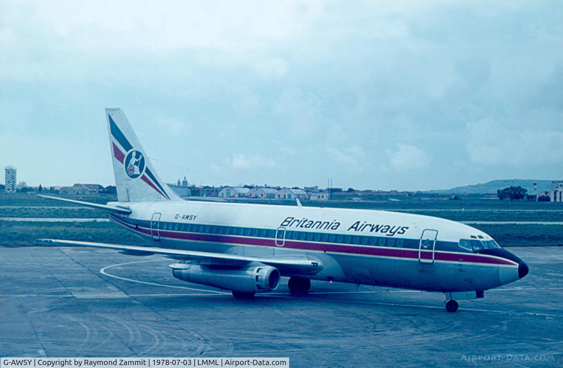 G-AWSY, 1969 Boeing 737-204 C/N 20236, B737-200 G-AWSY Britannia Airways