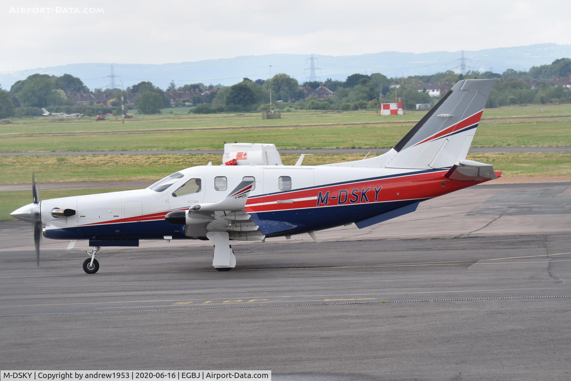 M-DSKY, 2017 Daher TBM-910 C/N 1172, M-Dsky at Gloucestershire Airport.