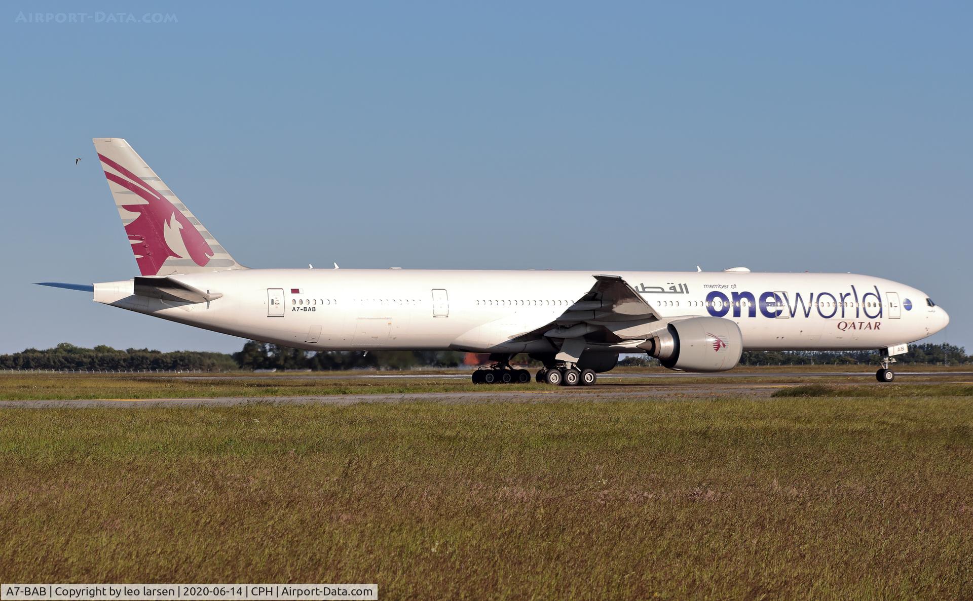 A7-BAB, 2007 Boeing 777-3DZ/ER C/N 36103, Copenhagen 14.6.2020