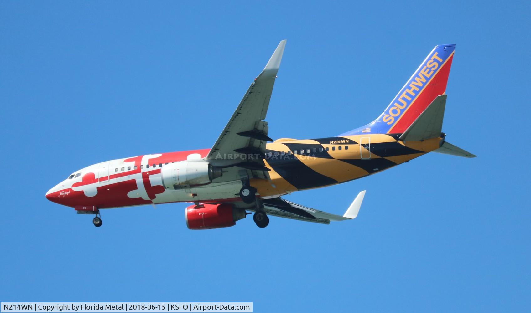 N214WN, 2005 Boeing 737-7H4 C/N 32486, SFO 2018