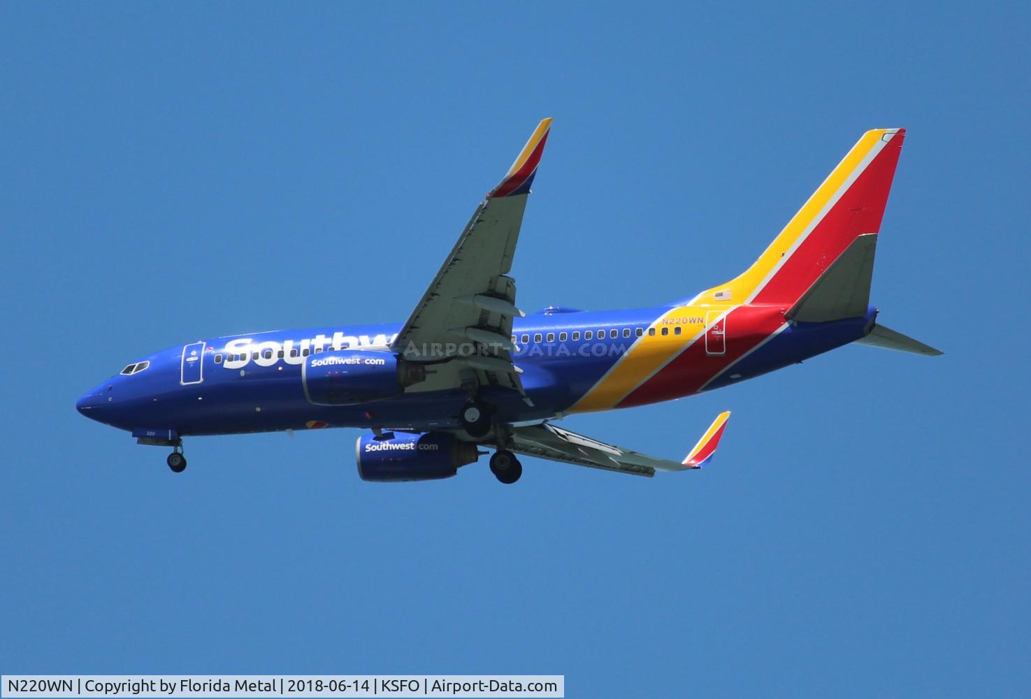 N220WN, 2005 Boeing 737-7H4 C/N 32491, SFO 2018