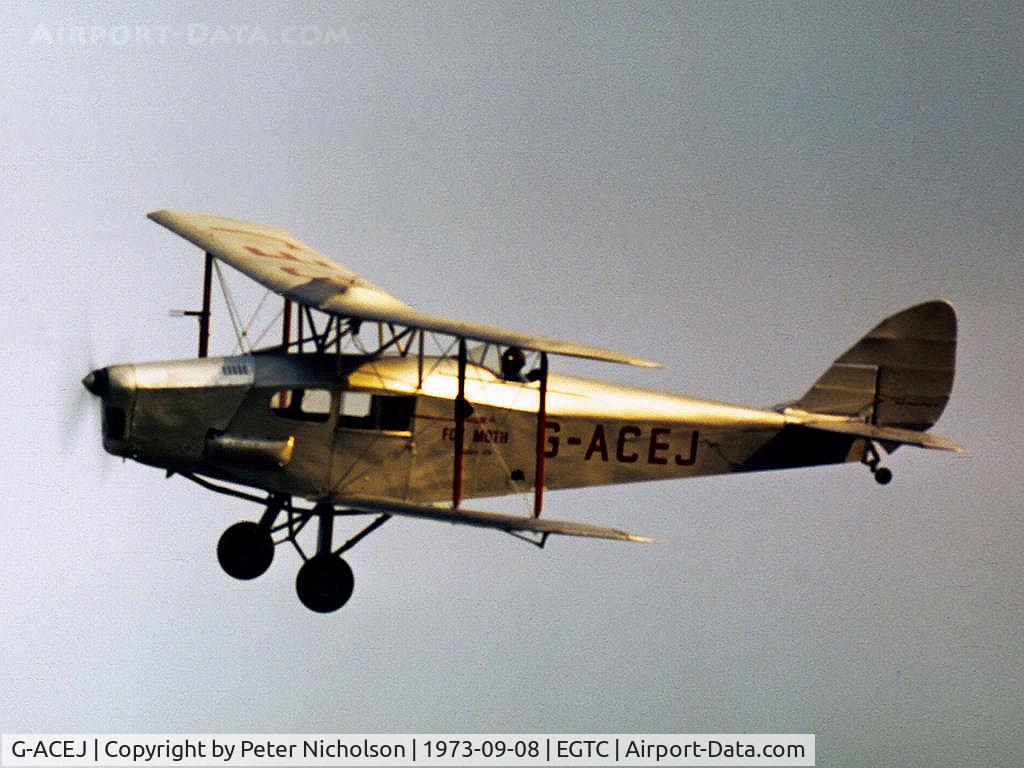 G-ACEJ, 1933 De Havilland DH.83 Fox Moth C/N 4069, This Fox Moth was in action at  the 1973 Cranfield Business & Light Aviation Show.