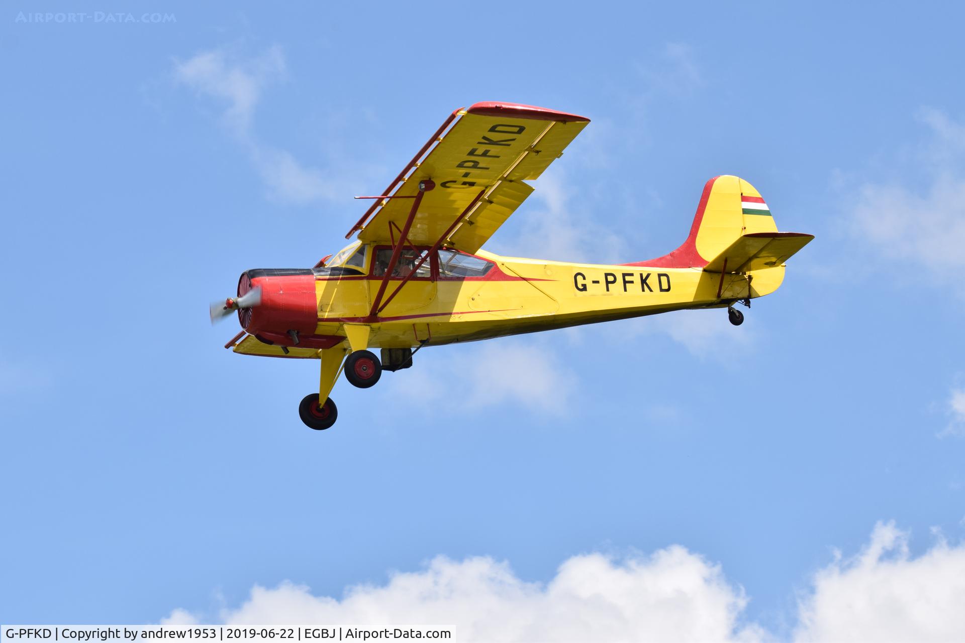 G-PFKD, 1960 Yakovlev Yak-12M C/N 210999, G-PFKD landing at Gloucestershire Airport.