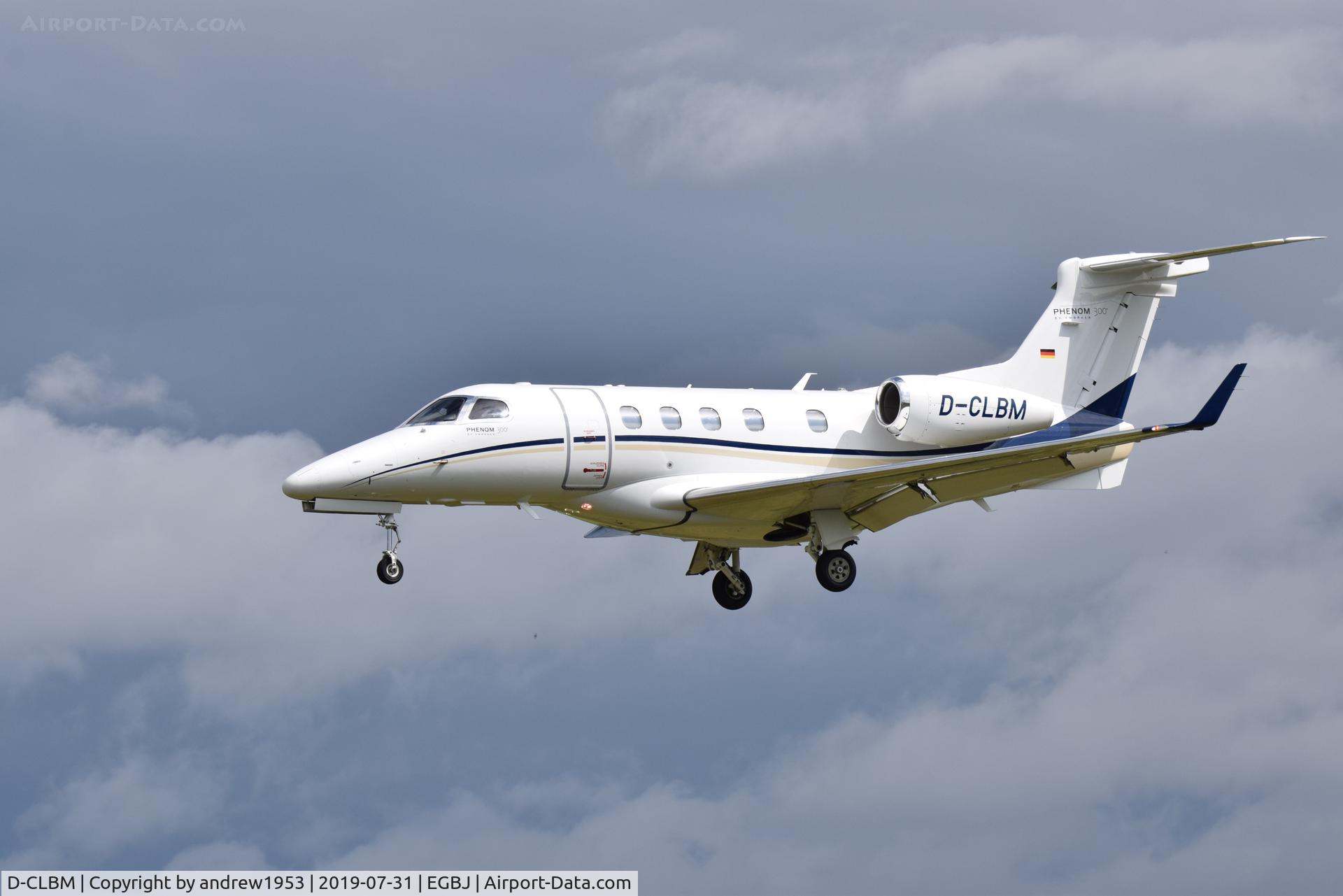 D-CLBM, 2013 Embraer EMB-505 Phenom 300 C/N 50500173, D-CLBM landing at Gloucestershire Airport.
