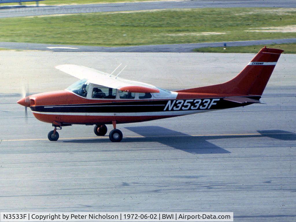 N3533F, Cessna 210 Centurion C/N Not found N3533F, Cessna 210 Centurion seen at Friendship Airport, Baltimore in the Summer of 1972