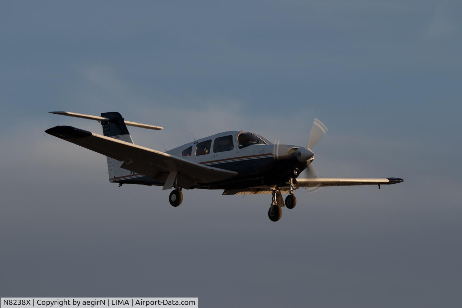N8238X, 1982 Piper PA-28RT-201T Turbo Arrow IV Arrow IV C/N 28R-8231059, On arrival into Turin