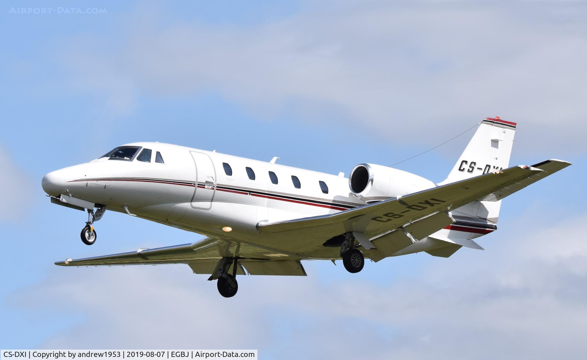 CS-DXI, 2006 Cessna 560 Citation XLS C/N 560-5621, CS-DXI landing at Gloucestershire Airport.