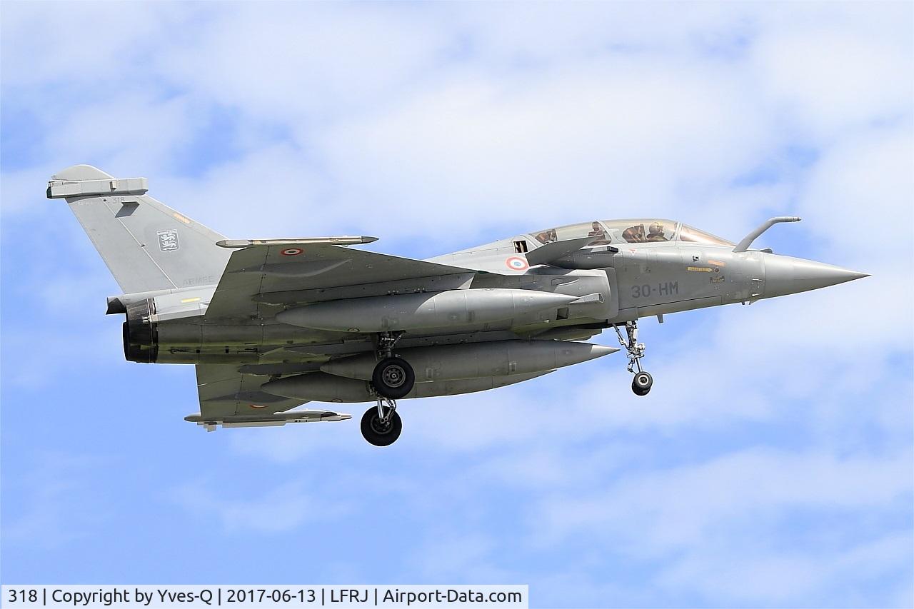 318, Dassault Rafale B C/N 318, Dassault Rafale M, Short approach rwy 08, Landivisiau naval air base (LFRJ) Tiger Meet 2017