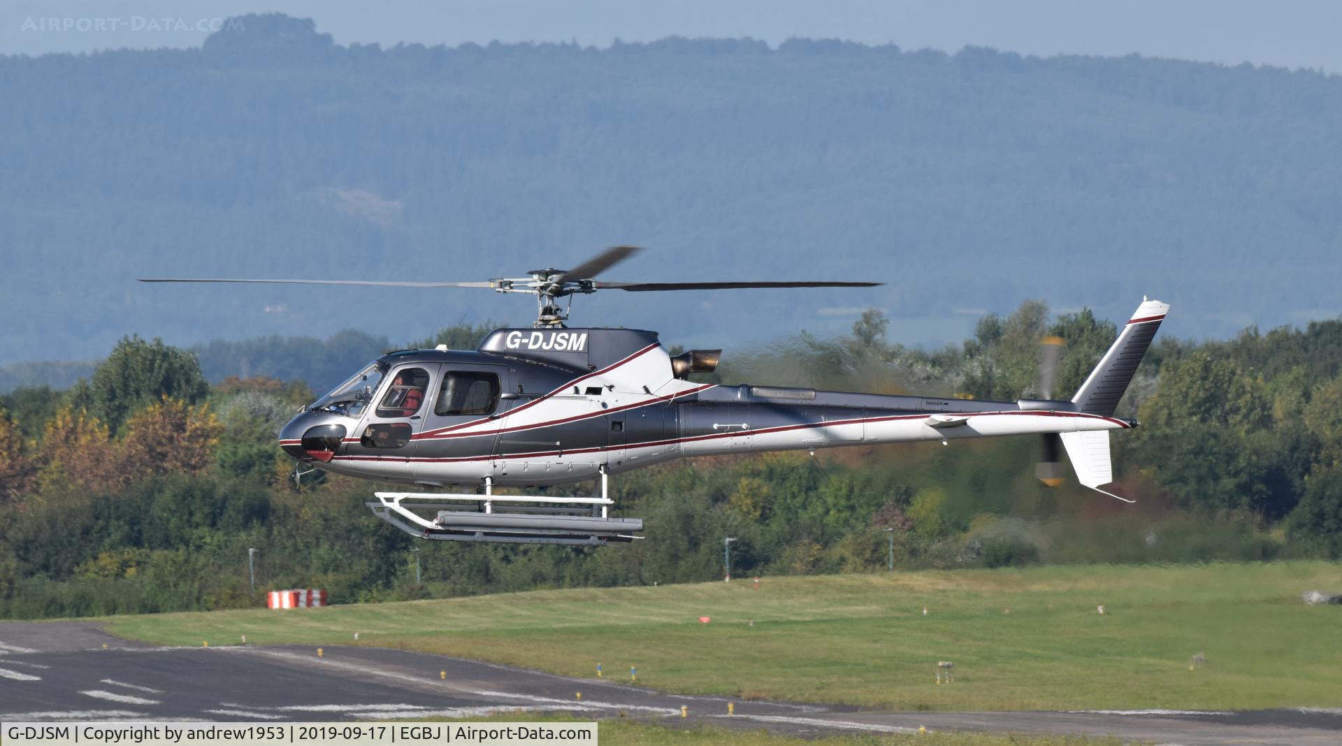 G-DJSM, 2013 Eurocopter AS-350B-3 Ecureuil Ecureuil C/N 7737, G-DJSM landing at Gloucestershire Airport.